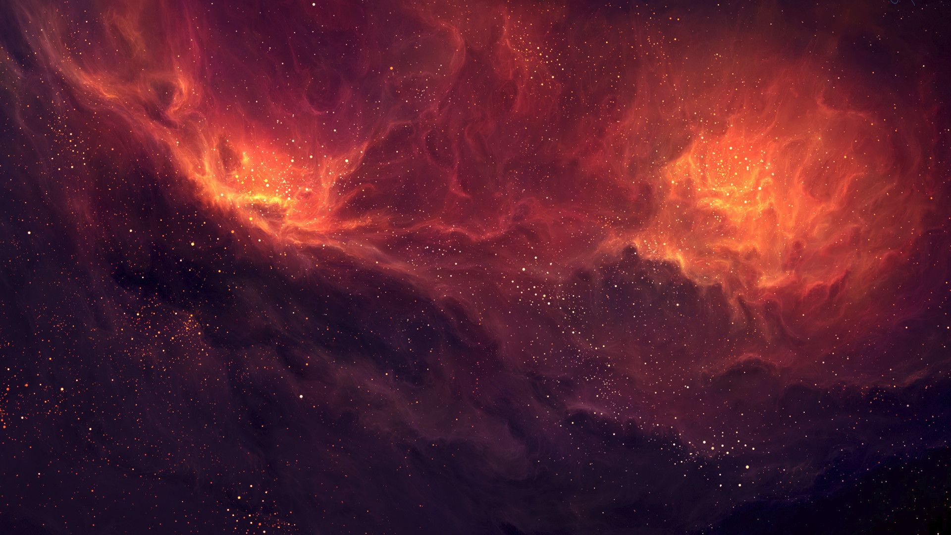 Galassia arancione e viola stellata, 1650x1070 HD, Desktop