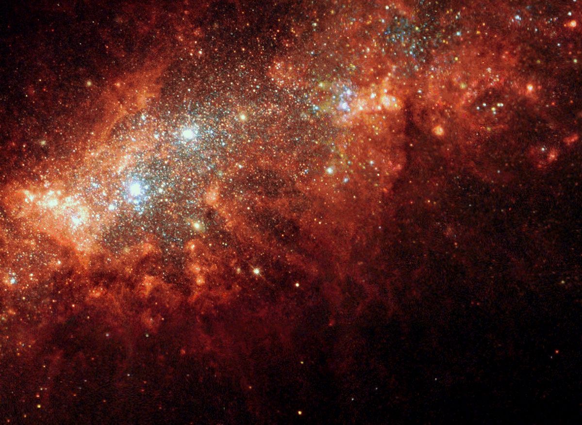 Galassia rosa arancione stelle, 1080x1920 Verticale, Samsung Galaxy