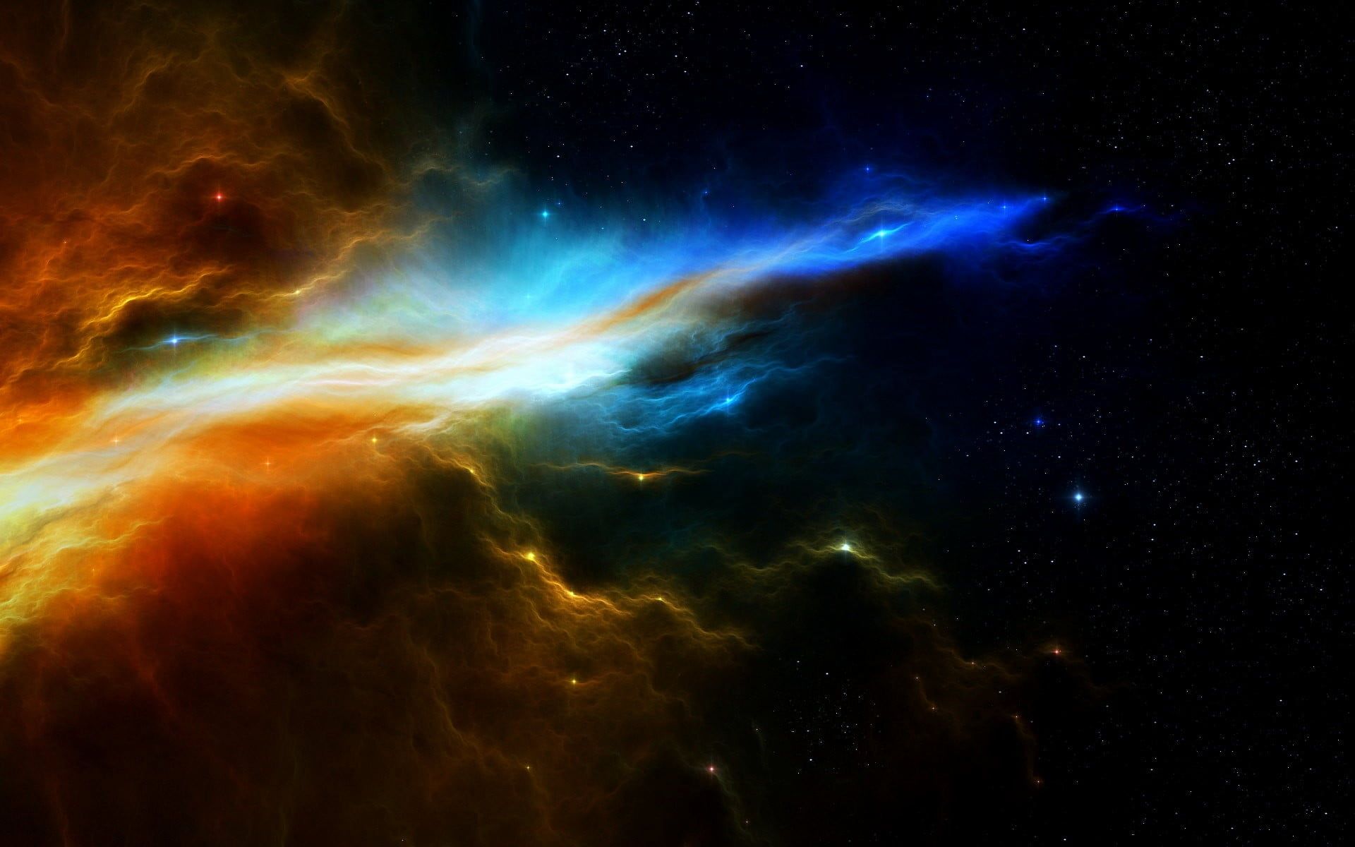 Nebulosa arancione e verde, 1920x1200 Full HD+, PC
