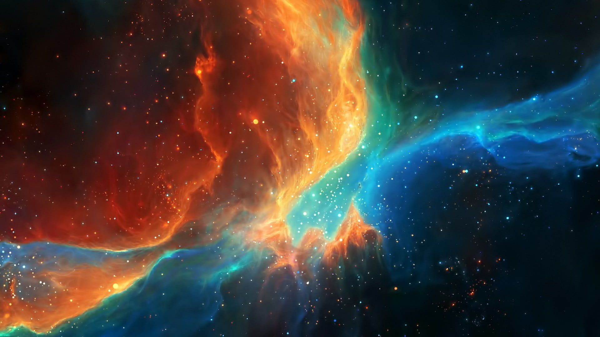 Galassia arancione nebulosa spaziale, 1920x1200 Full HD+ WUXGA, iMac
