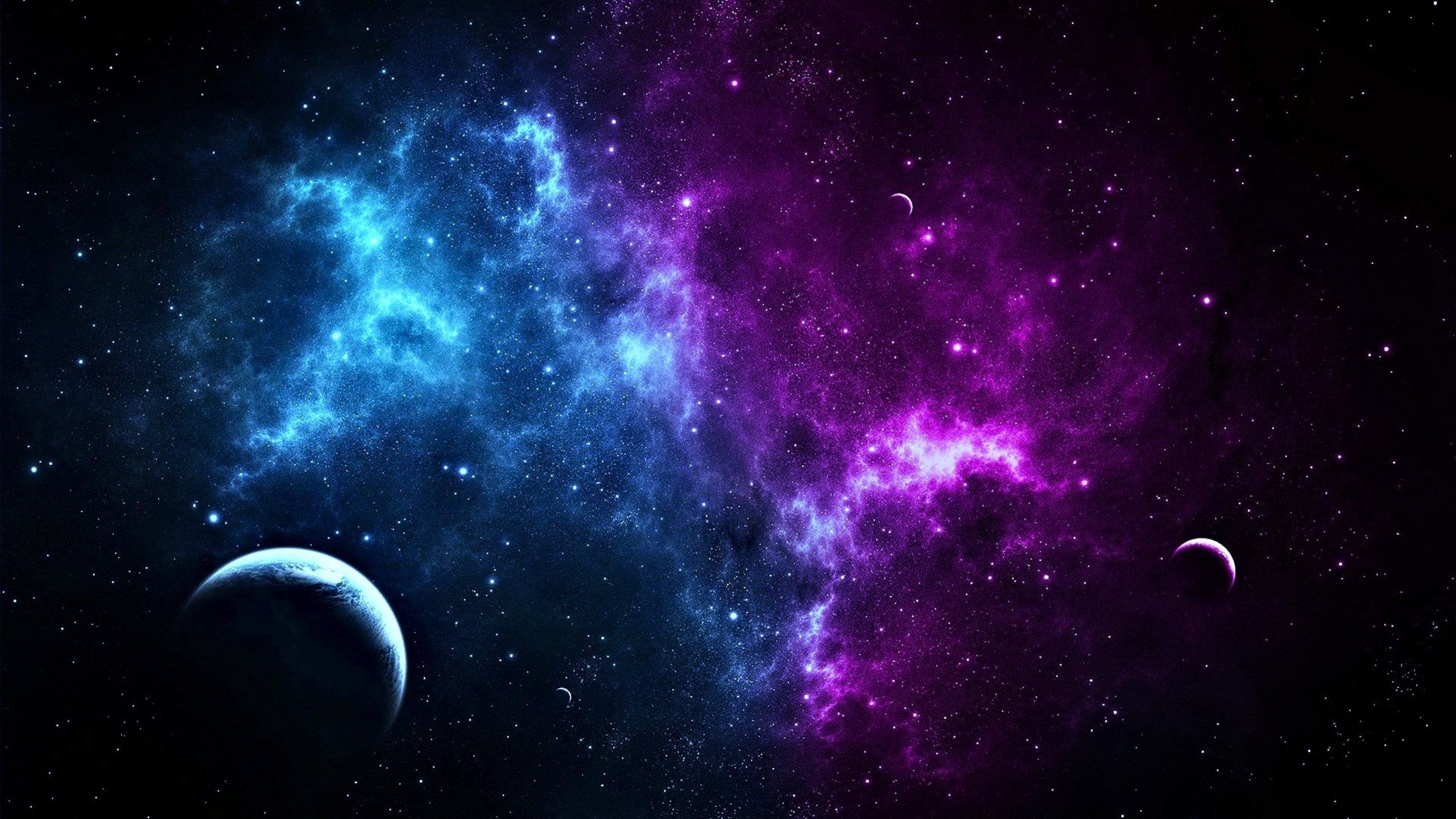 Galassia blu e viola, 2560x1440 QHD, Monitor Gaming