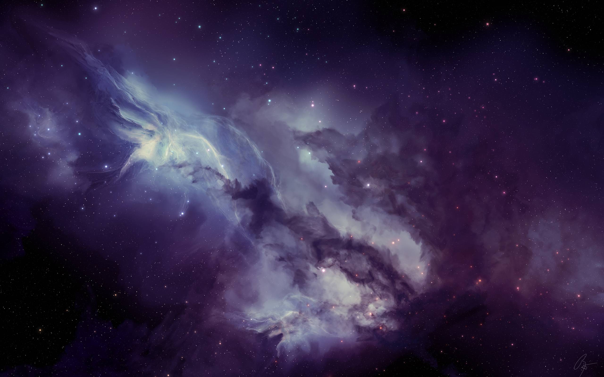 Galassia blu e viola, 2560x1600 2K+, PC