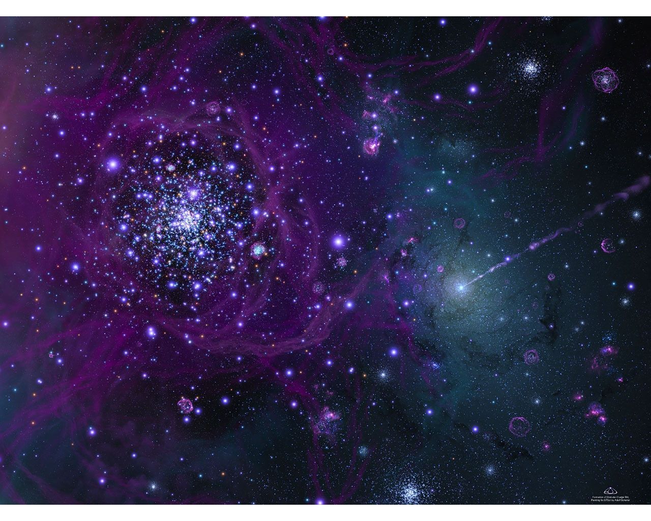Galassia blu e viola stellata, 1280x1024 720p, Laptop