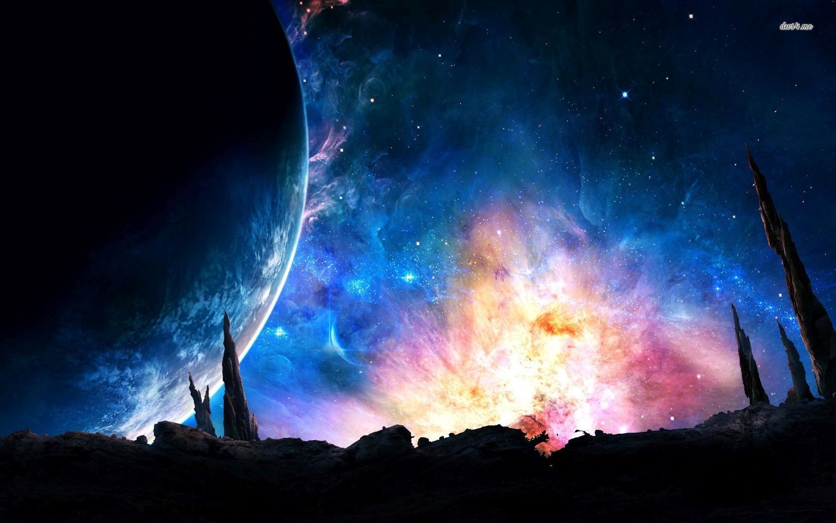 Galassia blu e viola fantasy, 1680x1050 HD, Lenovo Legion