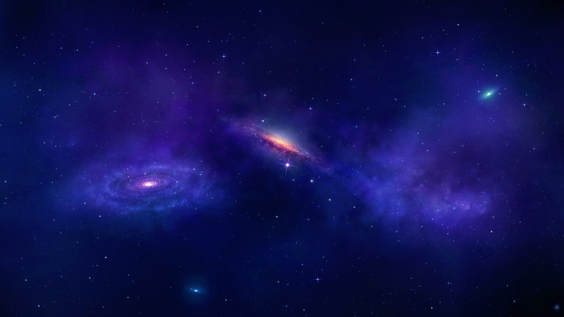 Galassia blu e viola, 1920x1080 1080p, Desktop