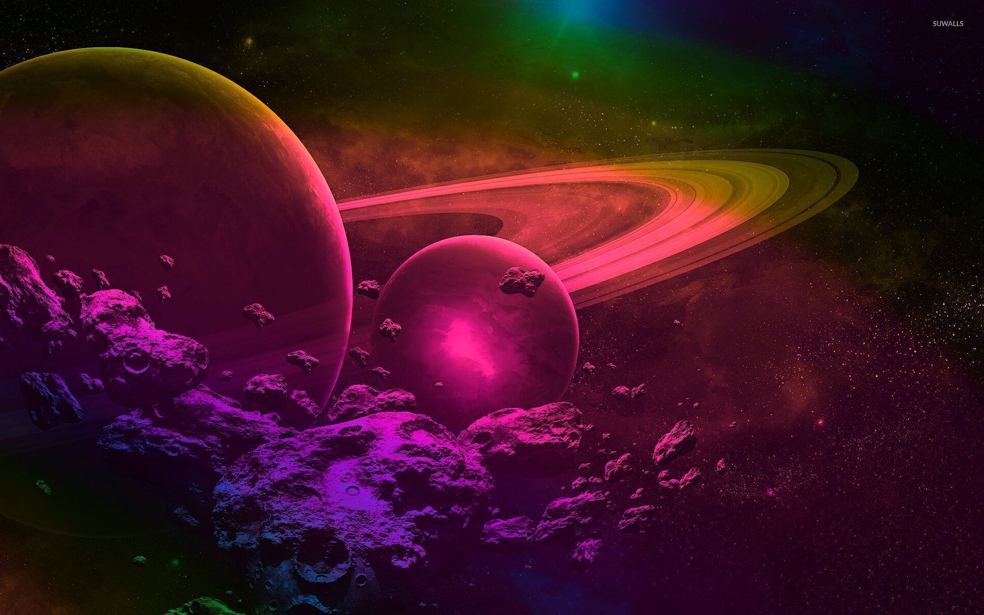 Galassia rosa e viola simmetrica, 1024x1024 HD, Desktop