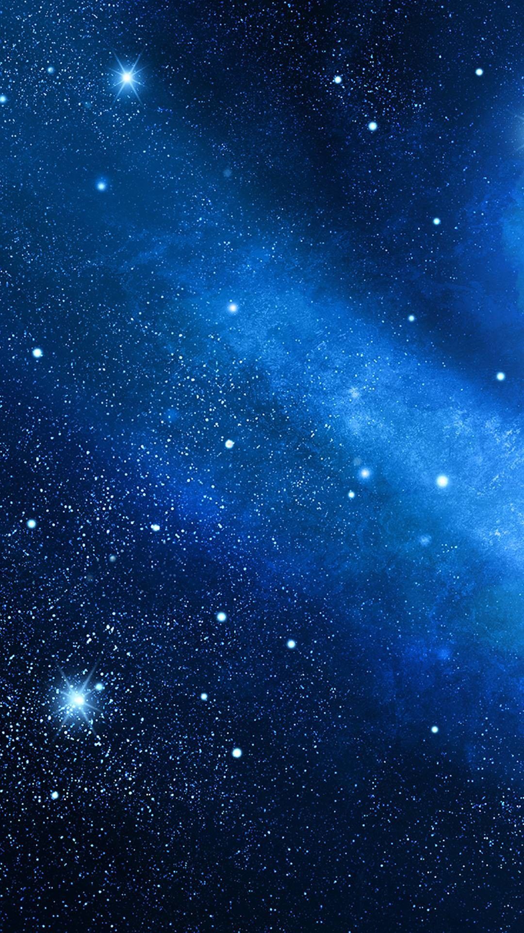 Galassia blu con stelle, nebulosa, 1080x1920 Verticale, iPhone Plus