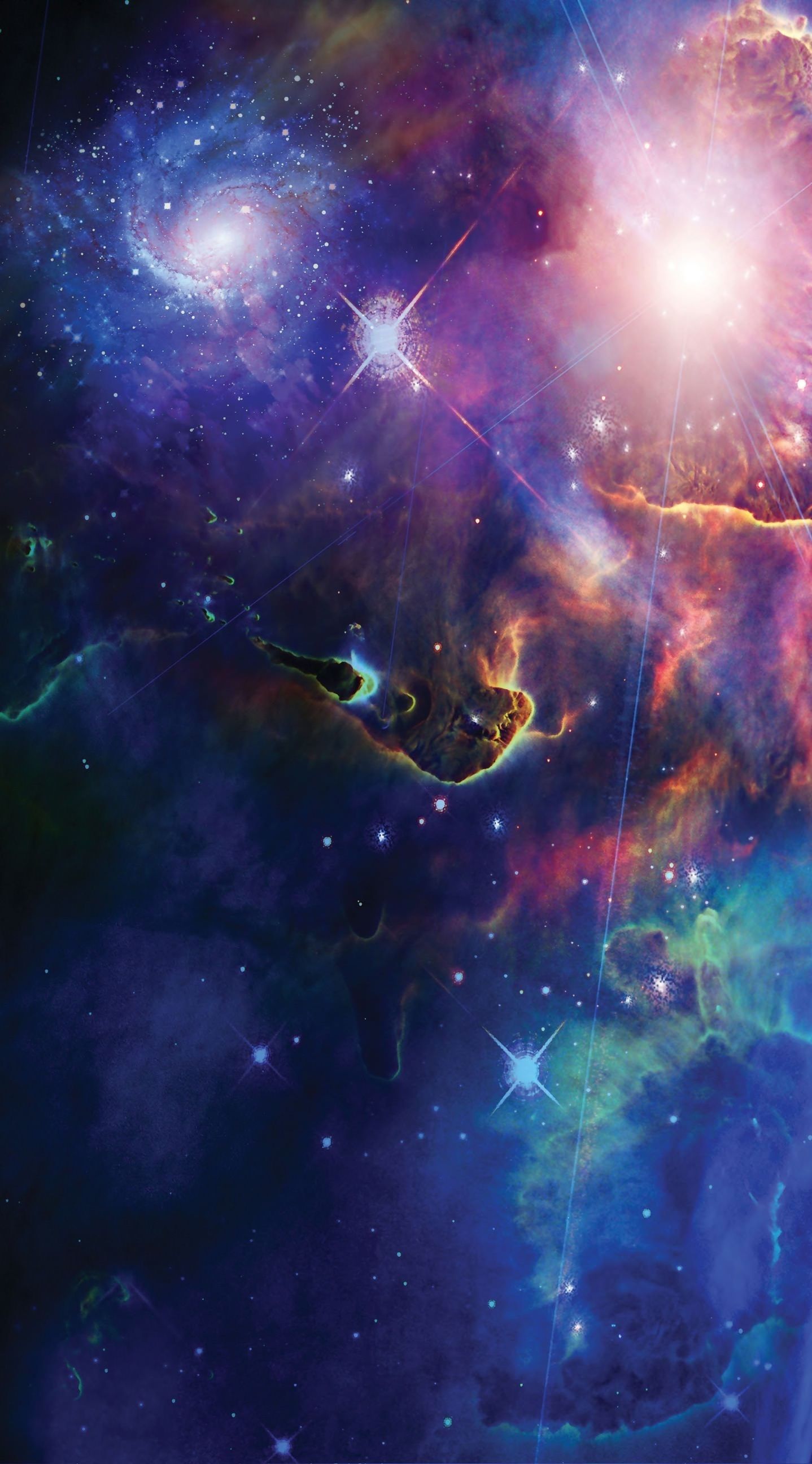 Galassia blu con anelli, 1125x2436 Full HD Verticale, iPhone Air