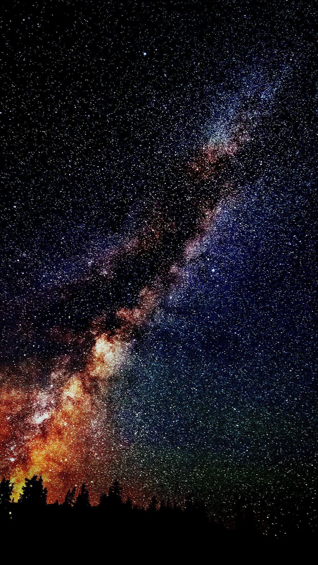 Via Lattea stellata notte, sfondi iPhone, 1080x1920 Verticale, iPhone Pro