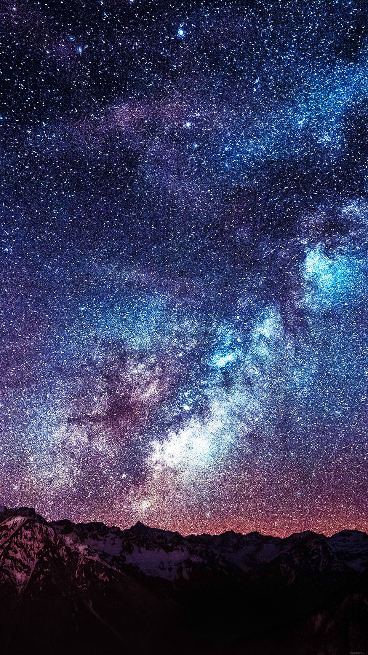 Galassia blu con stelle, 750x1334 Full HD Verticale, iPhone Pro