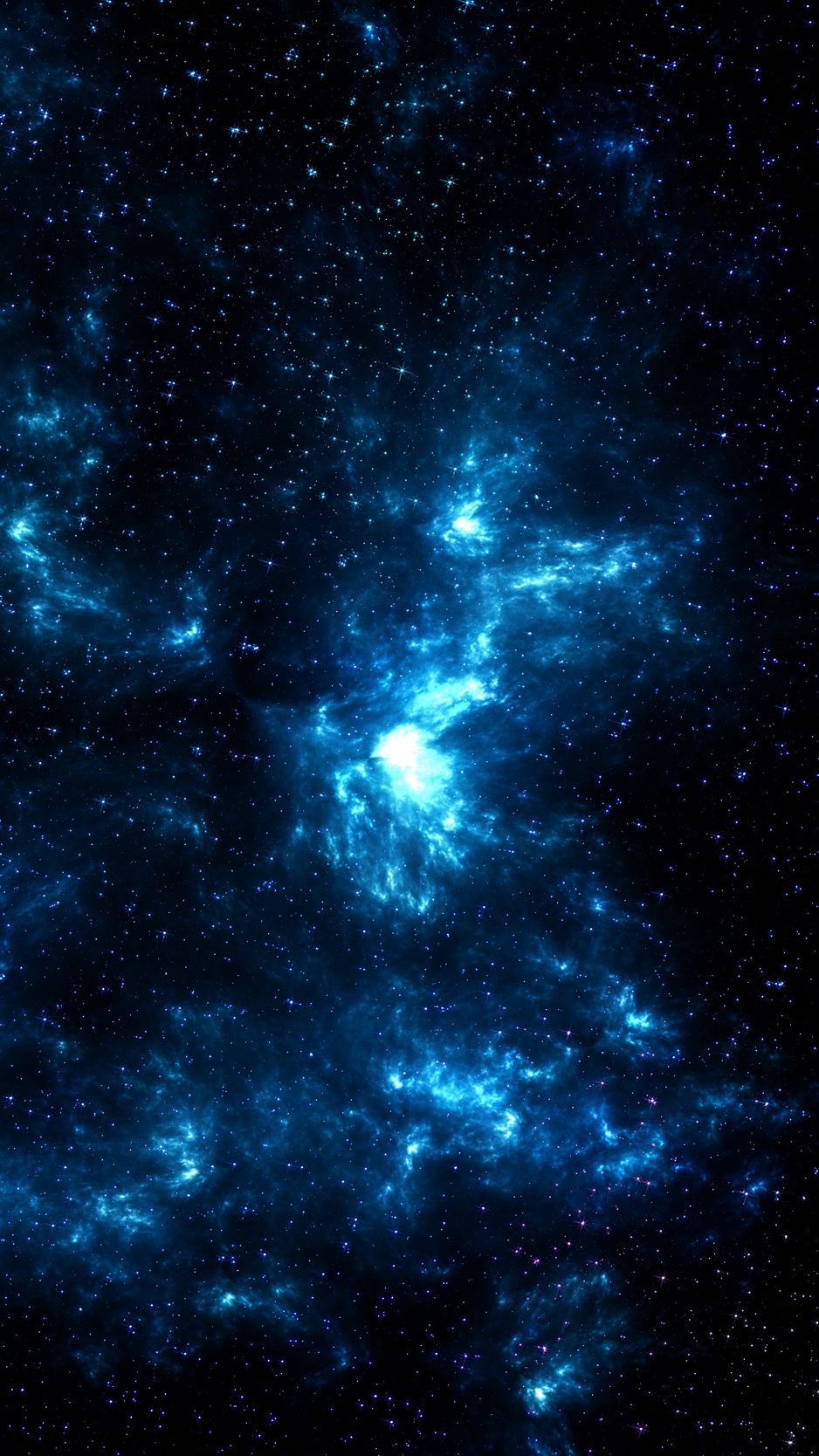 Galassia blu con stelle, cosmo, 938x1668 Verticale, iPhone Air