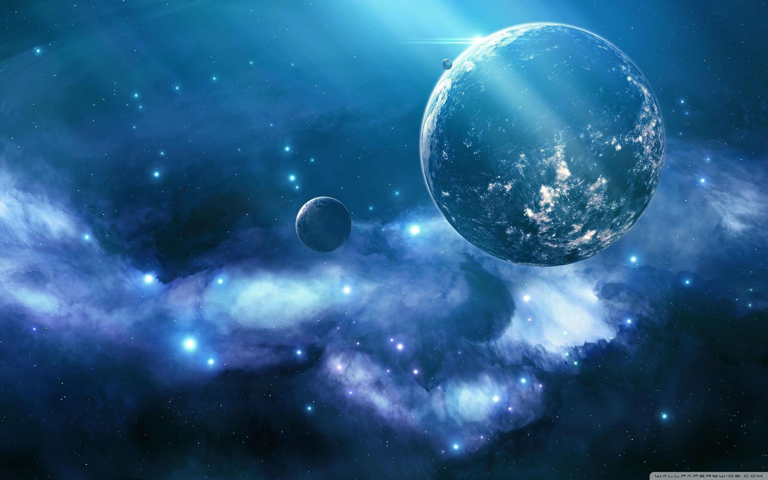 Pianeti blu nella galassia, 2560x1600 2K, Laptop