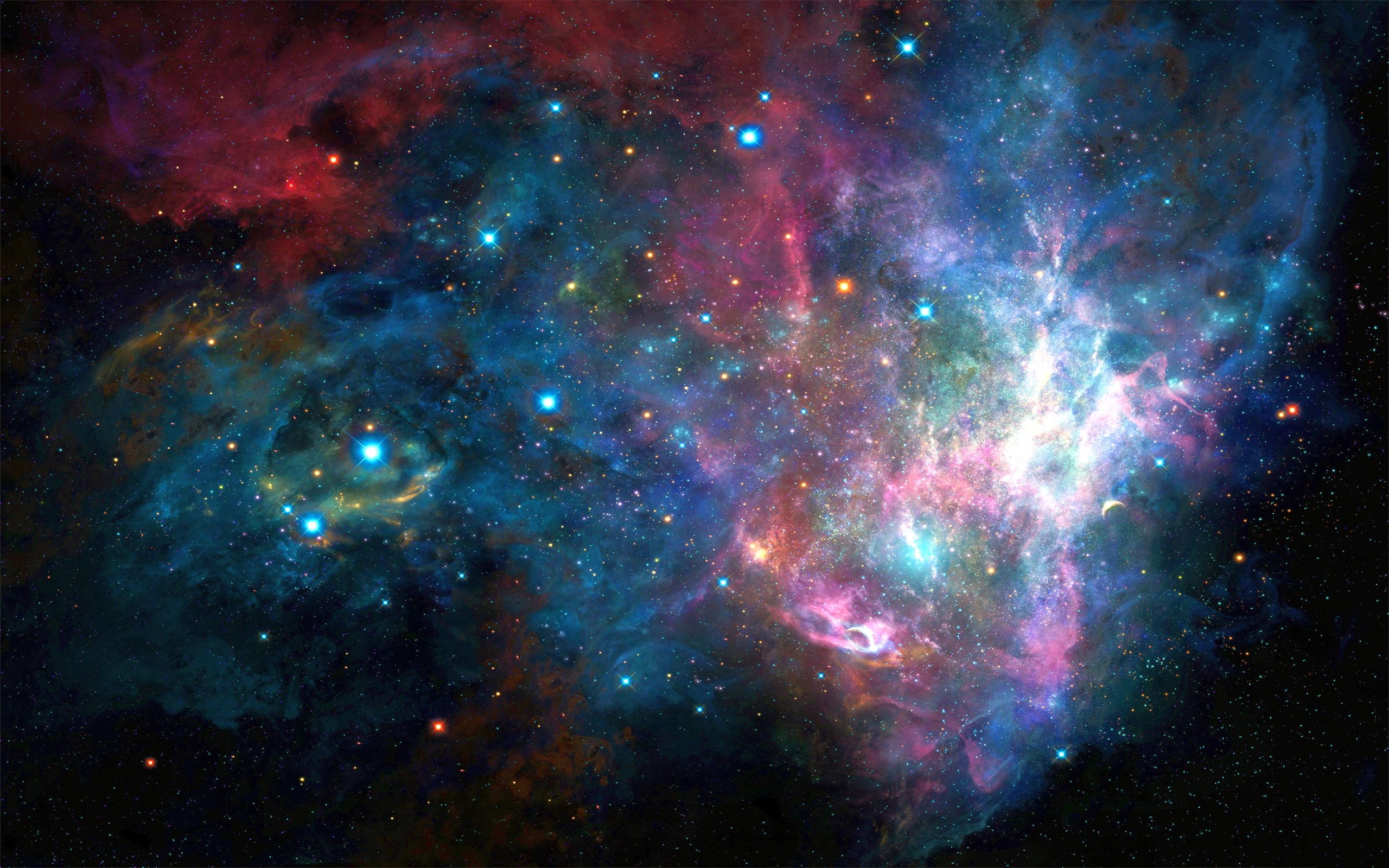 Galassia nebulosa colorata stelle, 2560x1600 2K+, Laptop