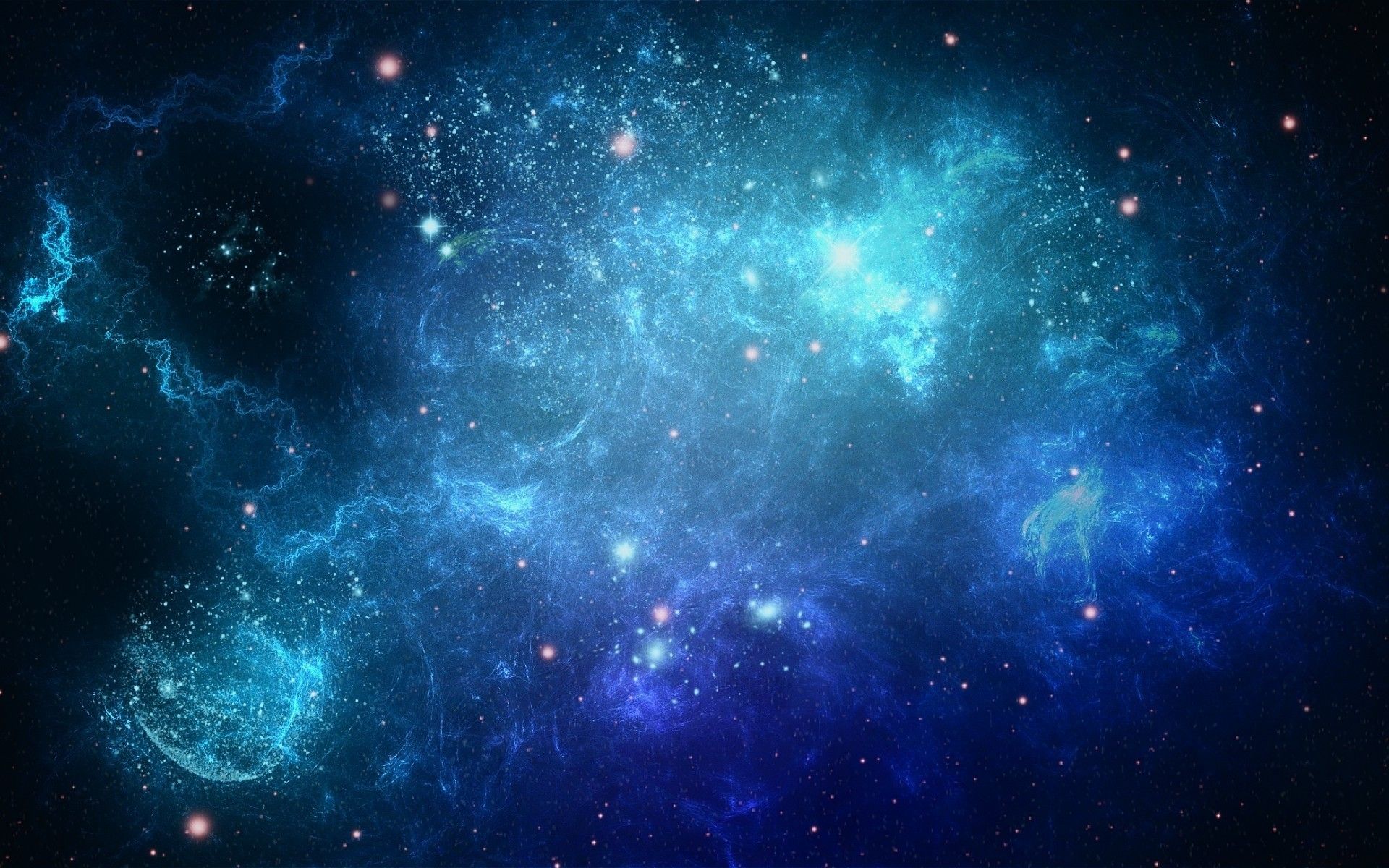 Galassia blu con stelle, 1920x1200 Full HD+, PC
