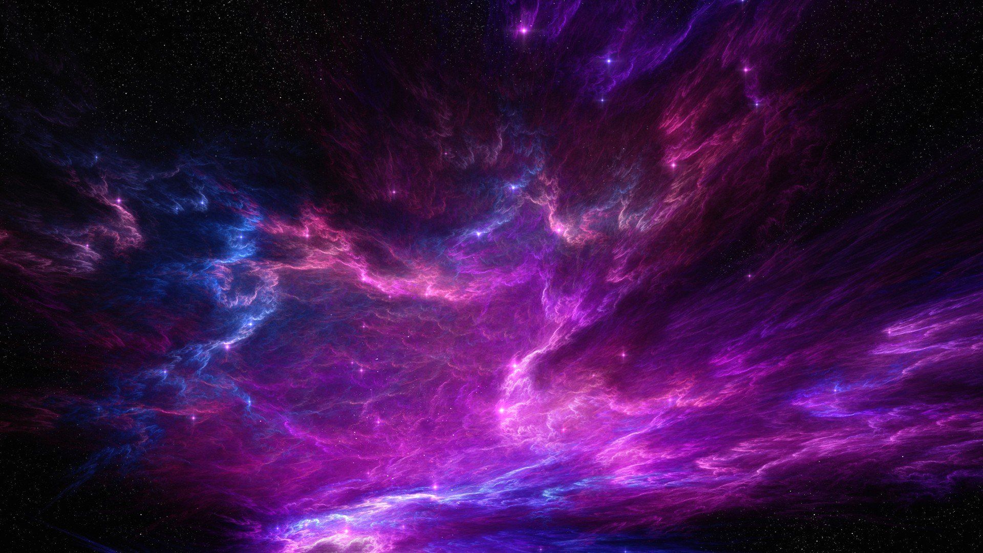 Nebulosa viola e blu nello spazio, 1920x1080 Full HD, Desktop