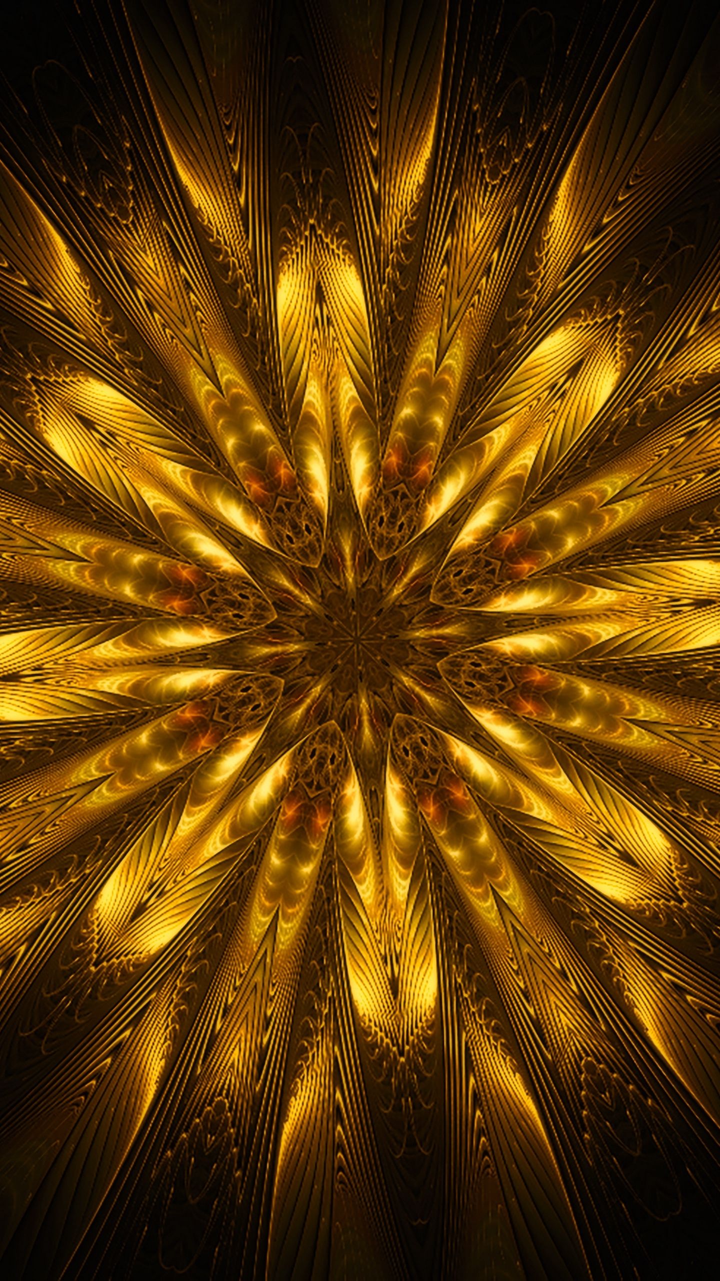 Frattale dorato a stella, 1440x2560 Verticale, Galaxy Note