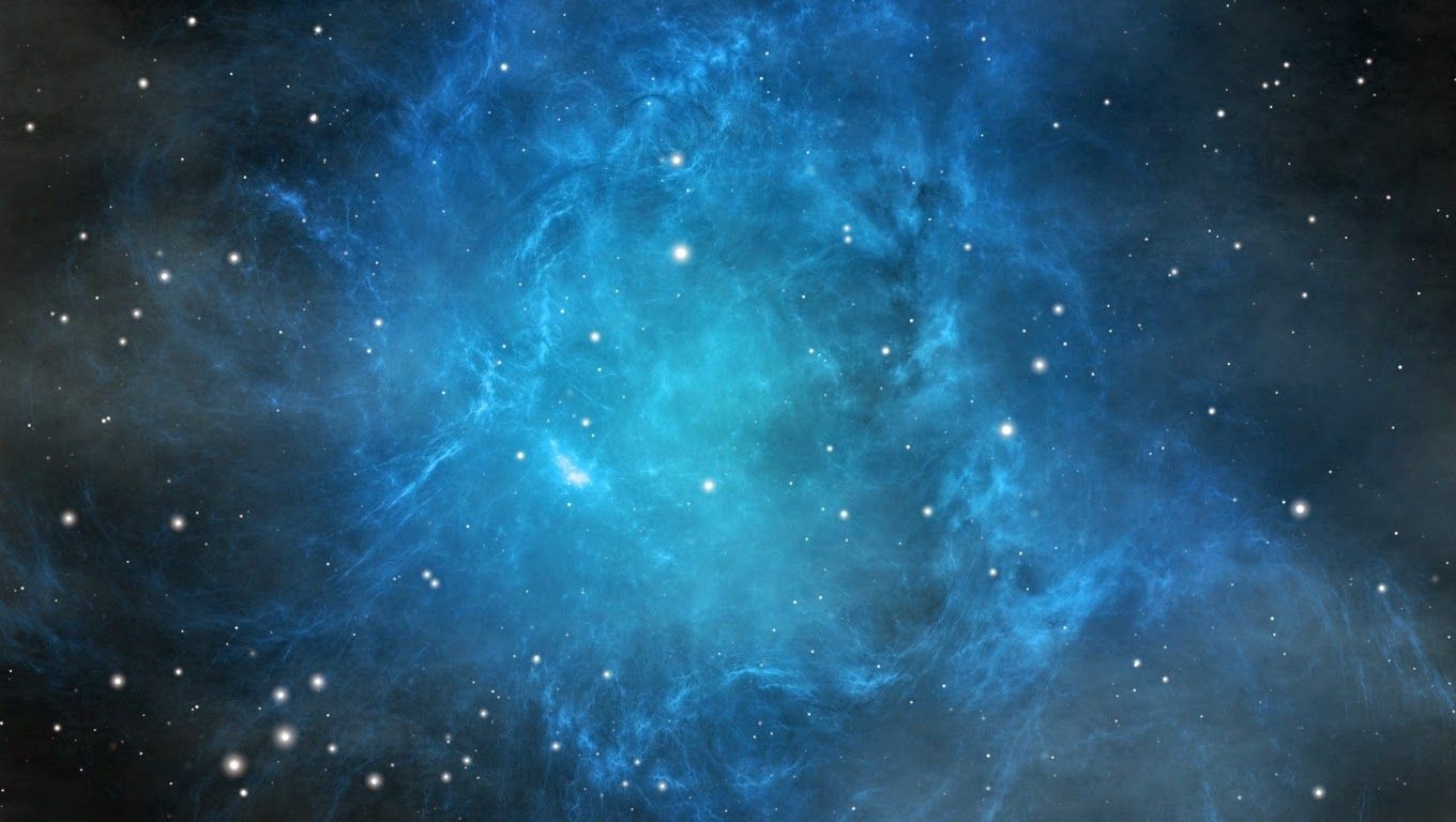 Galassia nebulosa blu stellata, 1360x768 720p, Laptop