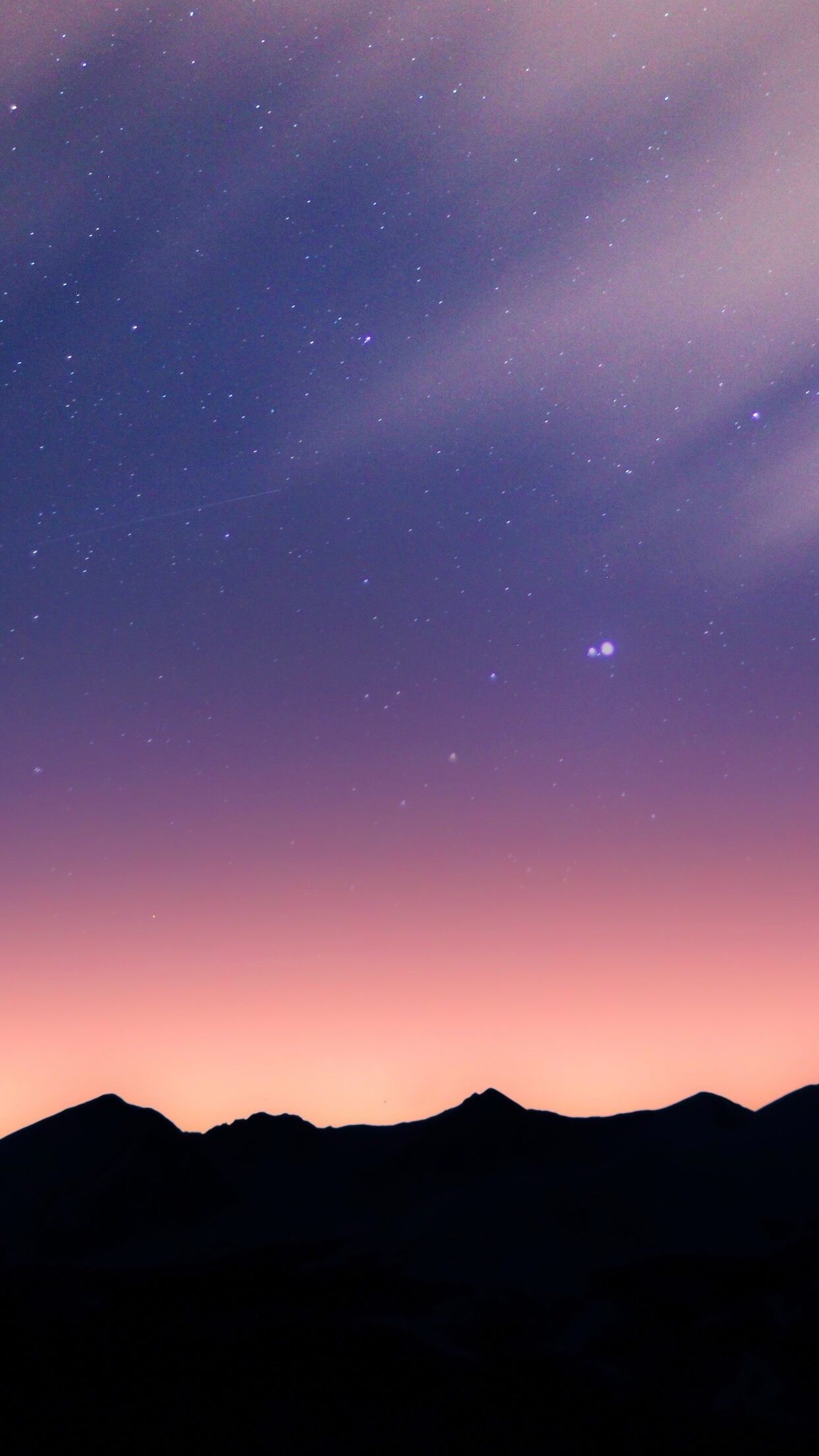Montagne innevate cielo notturno stellato, 1755x3455 Full HD Verticale, iPhone
