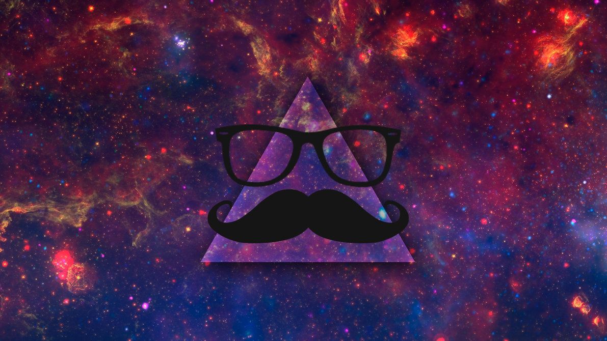 Baffi hipster su triangolo galassia, 1081x1920 Full HD Verticale, iPhone Pro