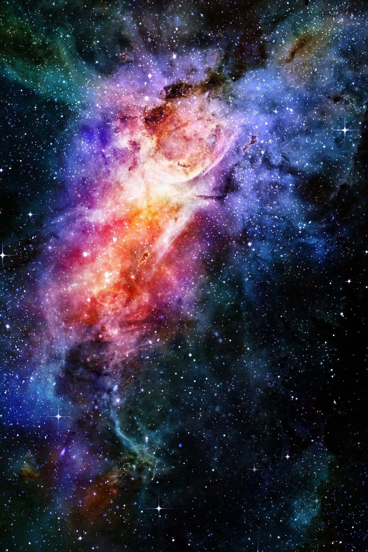 Nebulosa colorata con stelle, 720x1280 Verticale, iPhone Air
