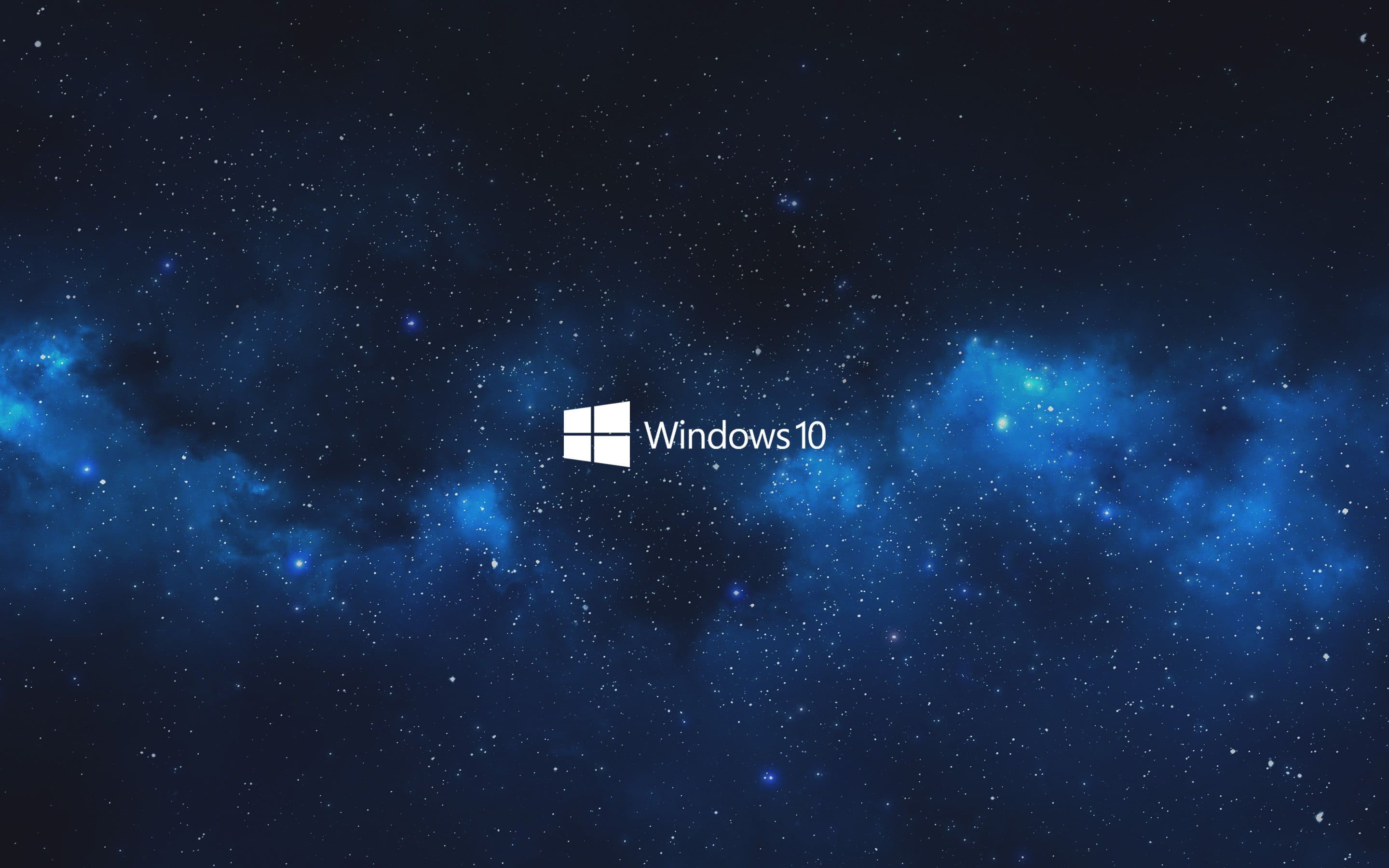 Logo Windows 10 galassia blu, sistema operativo Microsoft, 2880x1800 2K, MacBook Pro