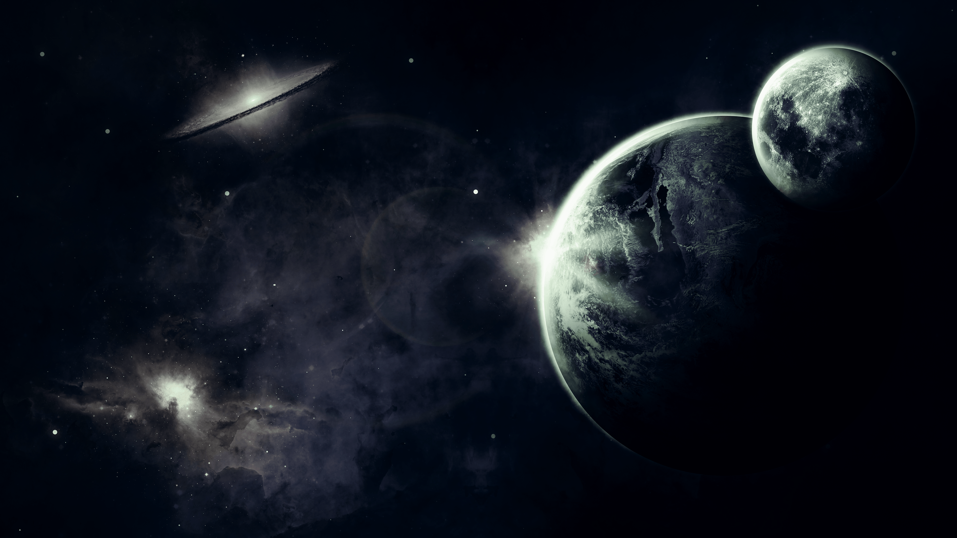 Cielo stellato notturno scuro, 2500x1406 alta risoluzione, Notebook