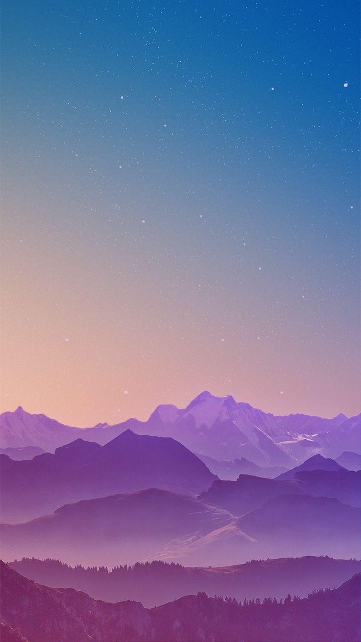 Montagne viola al crepuscolo, 720x1280 Verticale, Telefono