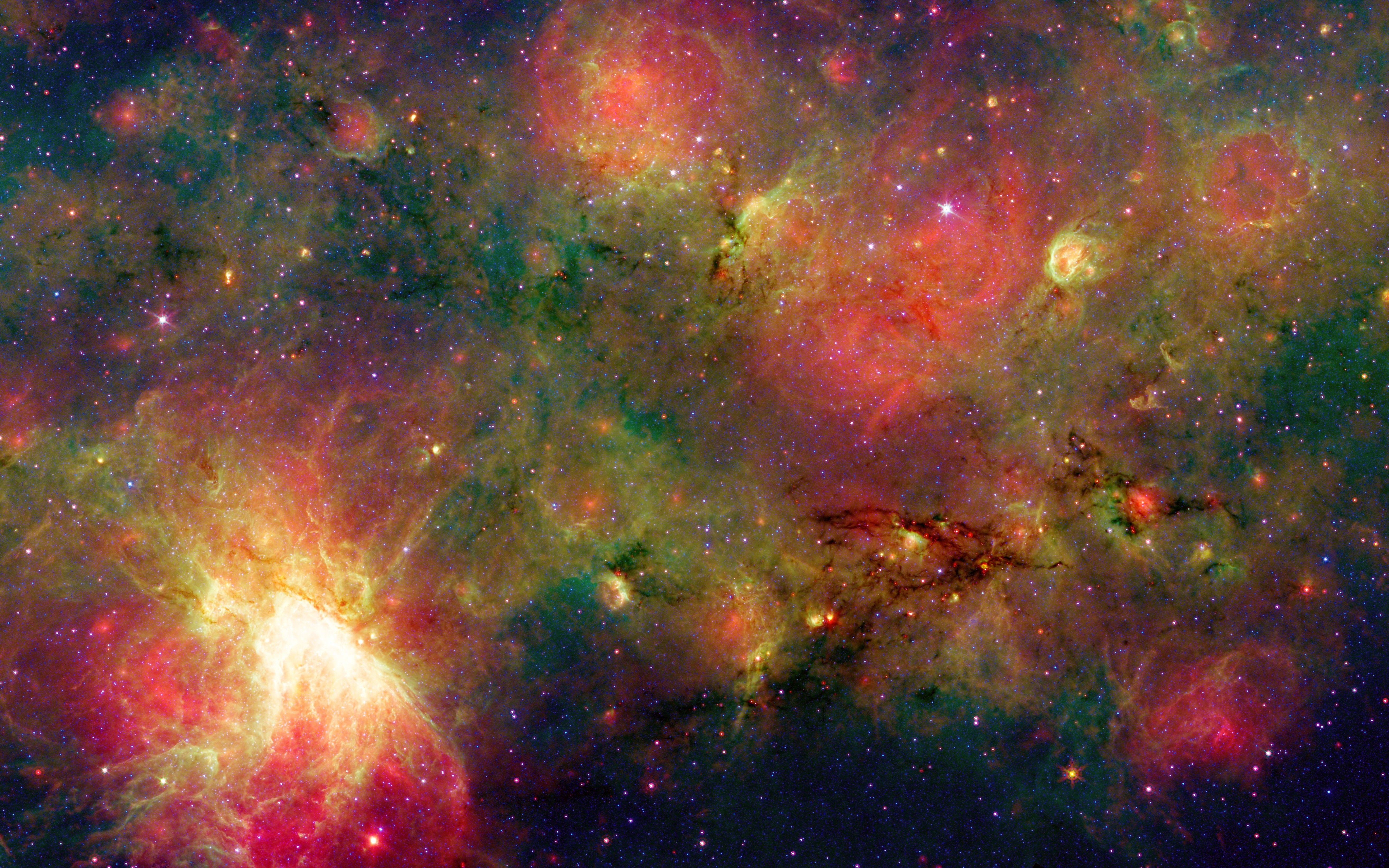 Nebulosa galassia psichedelica colorata, 5255x3287 4K Ultra HD, Monitor 4K