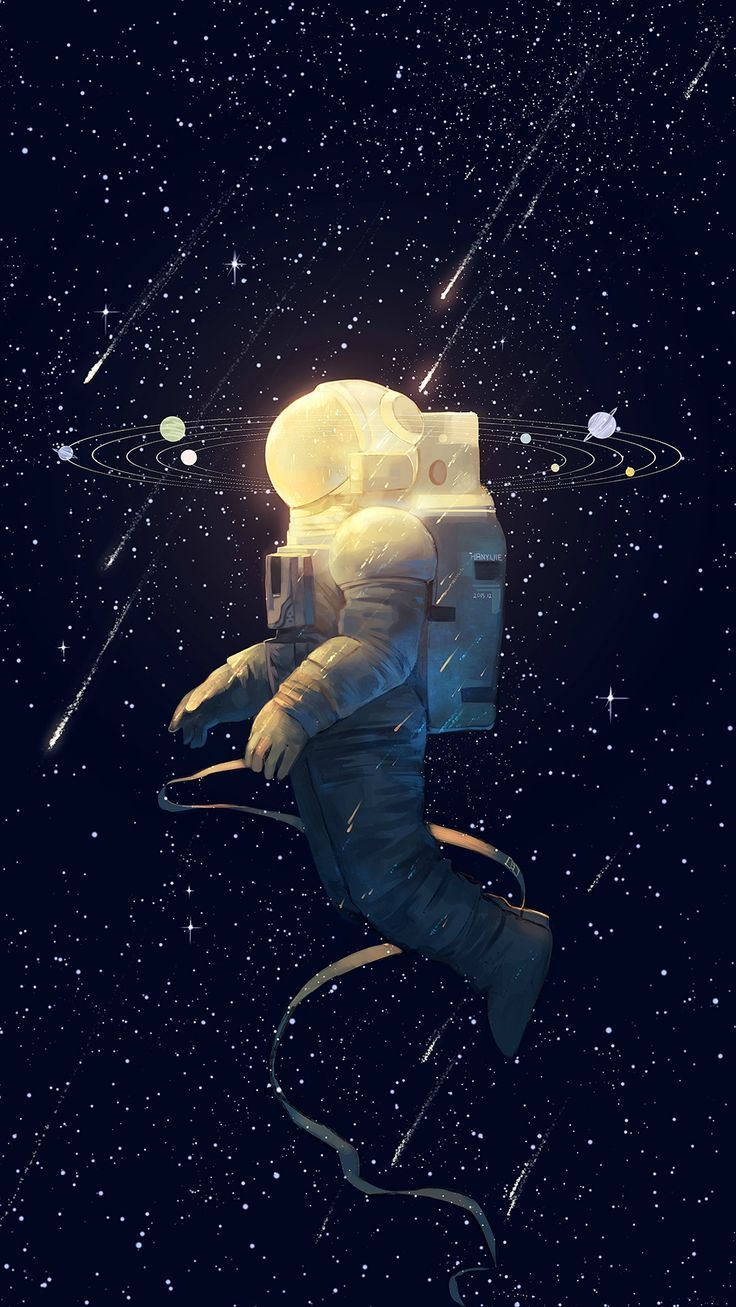 Astronauta galleggiante nello spazio, 736x1307 Full HD Verticale, Smartphone