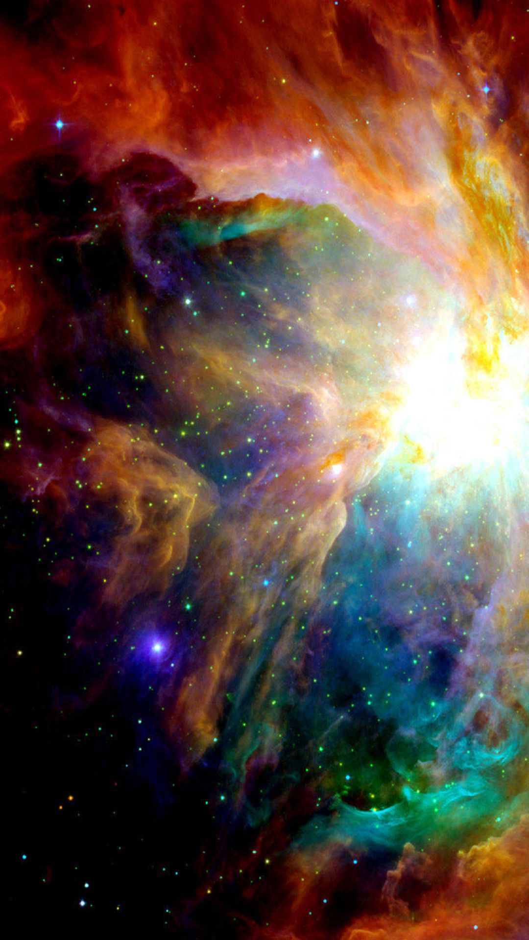 Nebulosa colorata nello spazio, 1080x1920 Full HD Verticale, iPhone