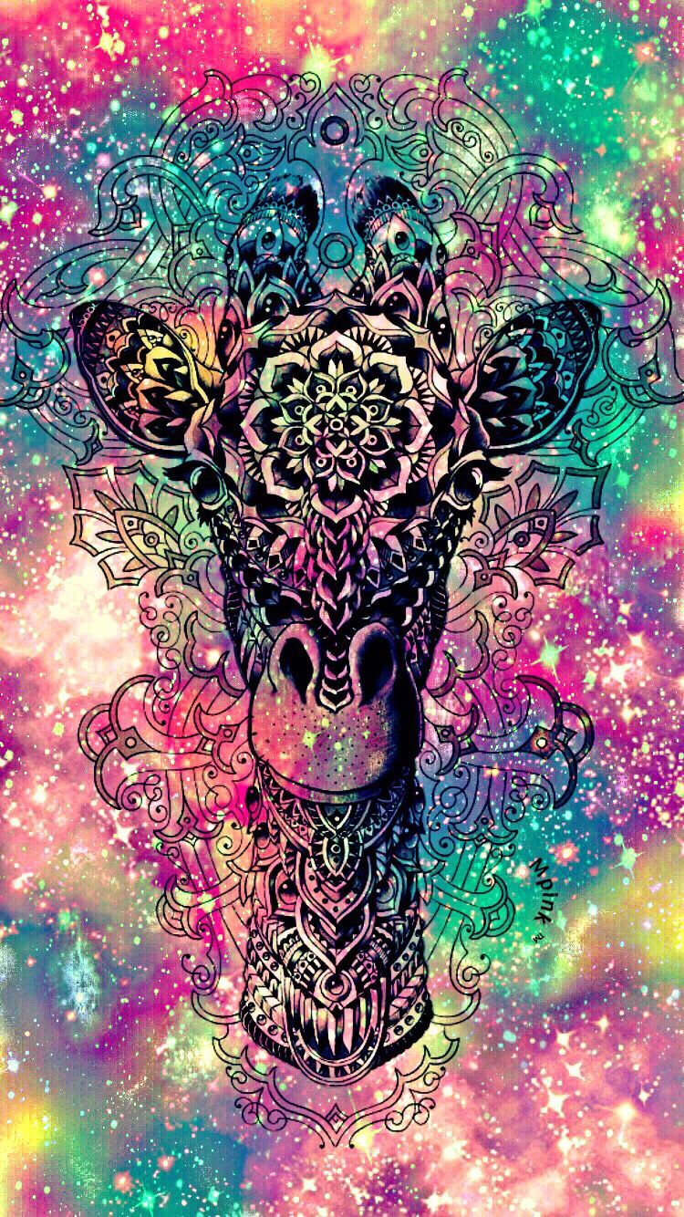 Giraffa mandala psichedelica galassia, 750x1334 Full HD Verticale, iPhone