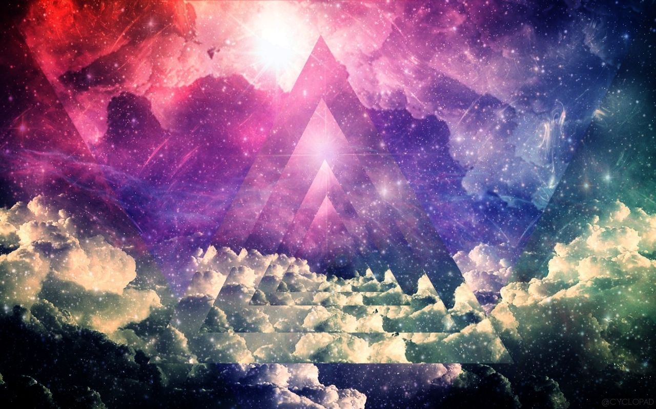 Piramide psichedelica galassia colorata, 1280x797 720p, Laptop
