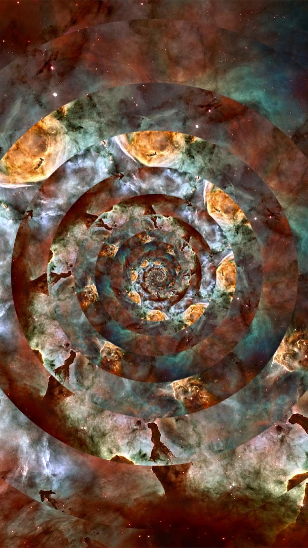Spirale galassia psichedelica marrone, 1080x1920 Verticale, Telefono