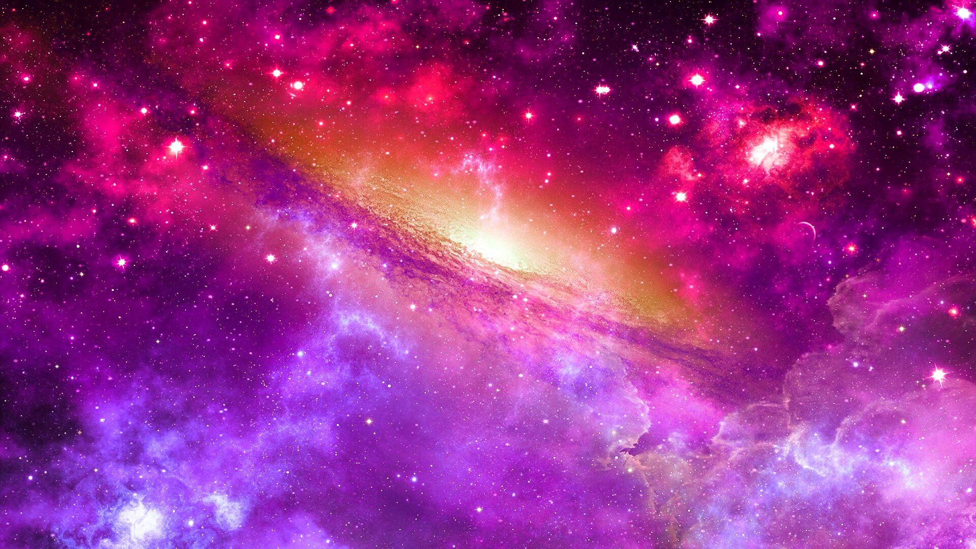 Galassia rosa e viola, 1920x1080 1080p, Laptop