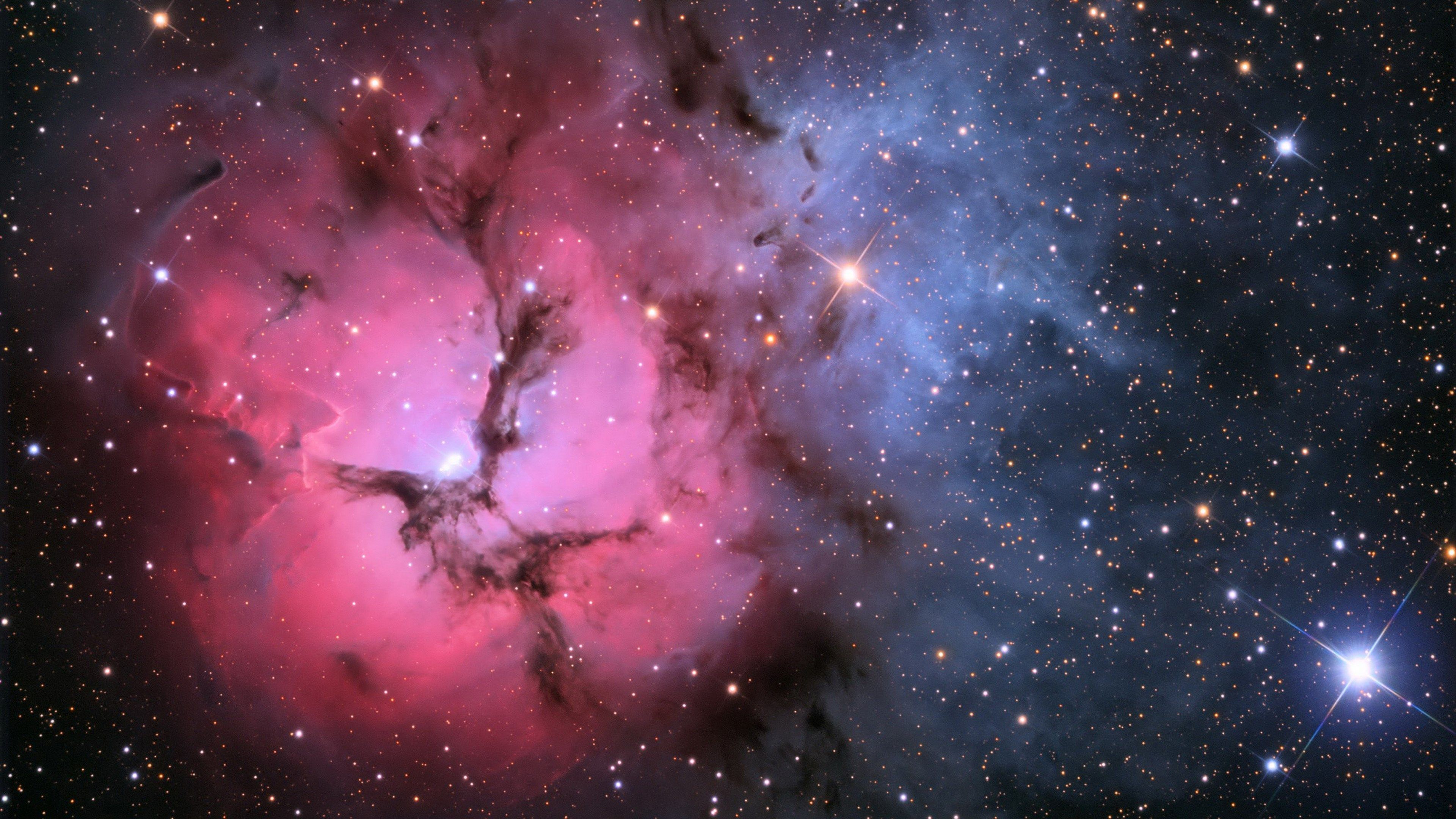 Nebulosa rosa e blu spaziale, 3840x2160 Ultra HD, 4K TV