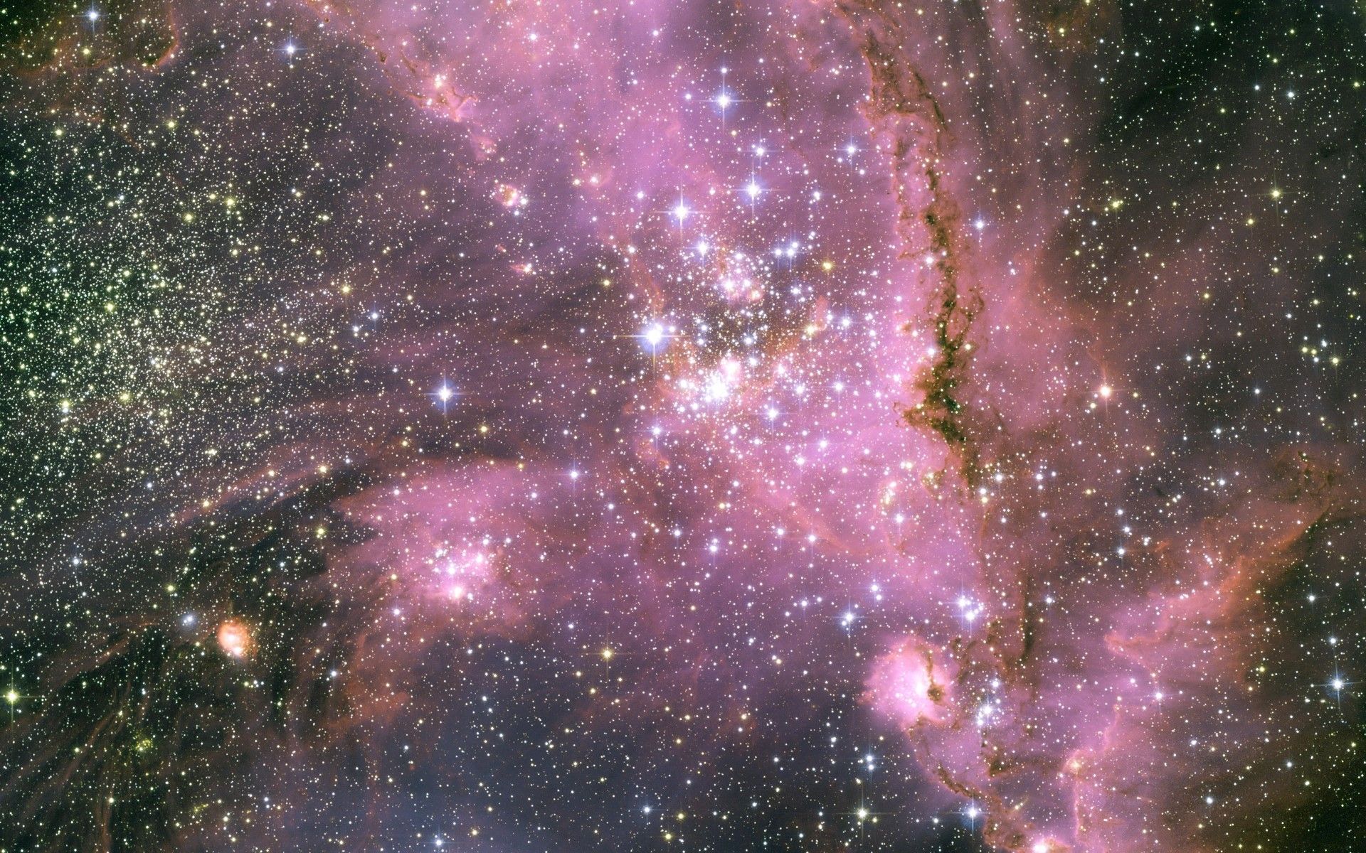 Galassia rosa con stelle, 1920x1200 Full HD+, Desktop
