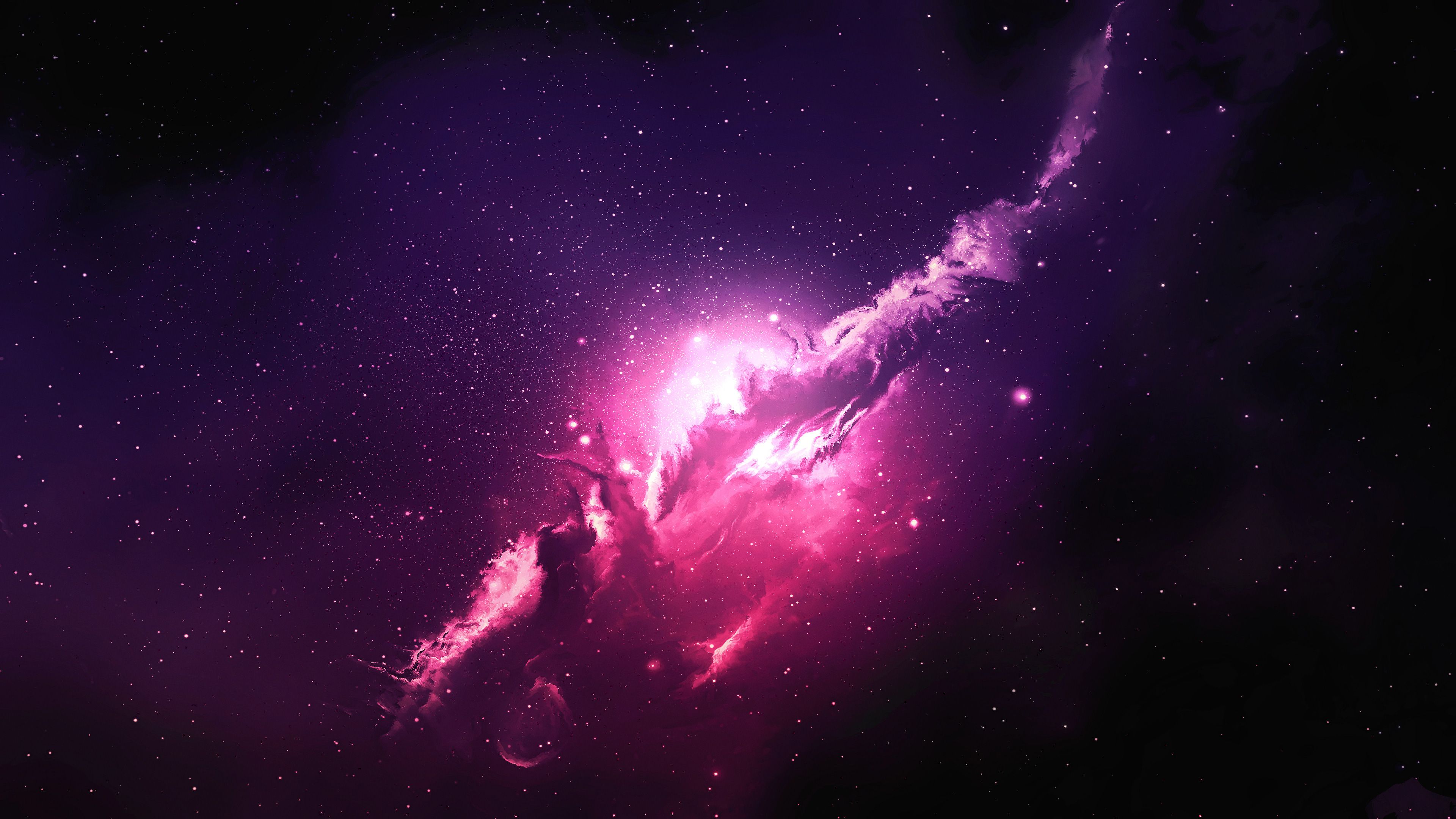 Nebulosa rosa e viola con stelle, 3840x2160 4K Ultra HD, Monitor 4K