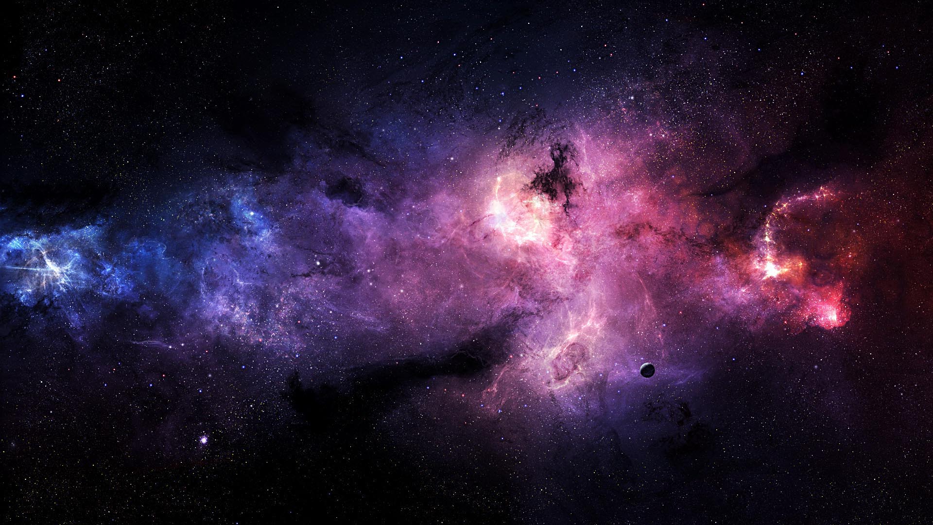 Galassia viola e blu nebulosa, 1920x1080 Full HD, Laptop