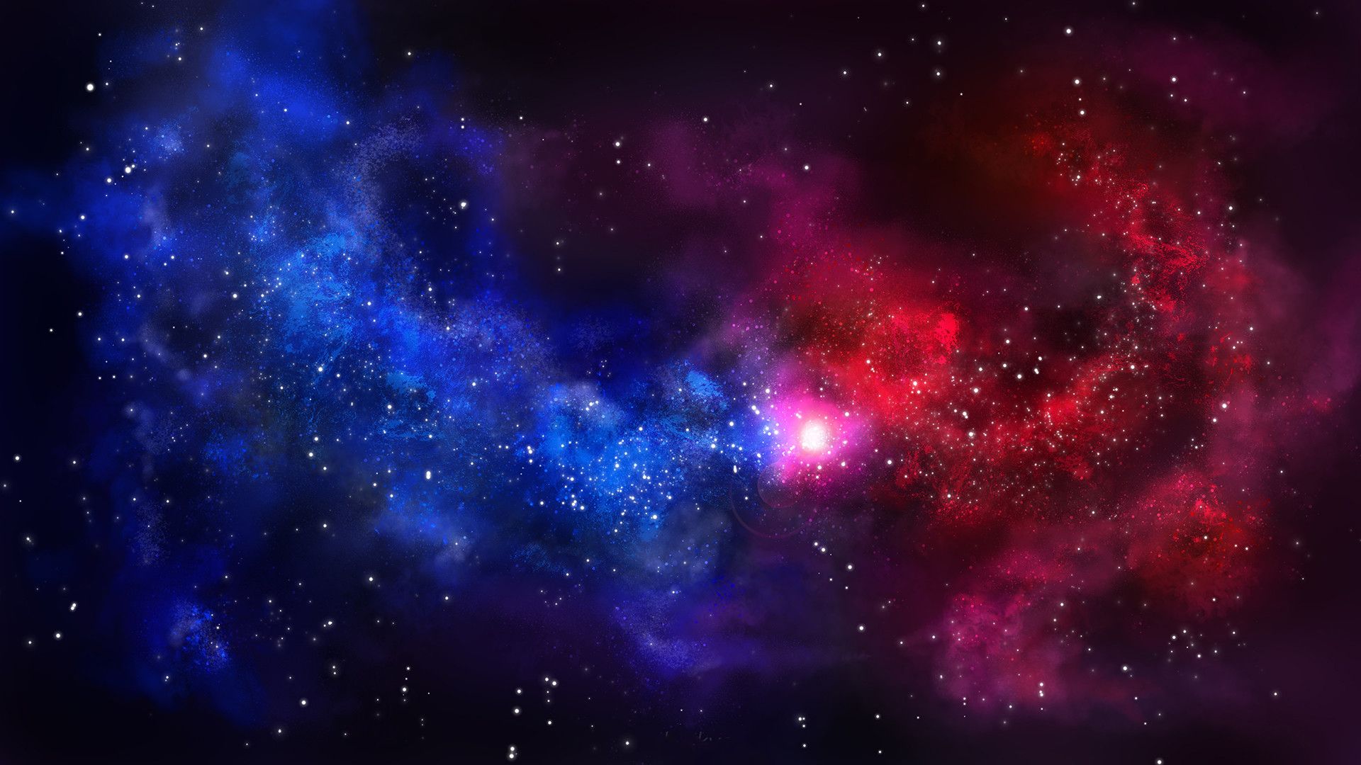 Galassia rossa e blu stellata, 1920x1080 Full HD, Desktop