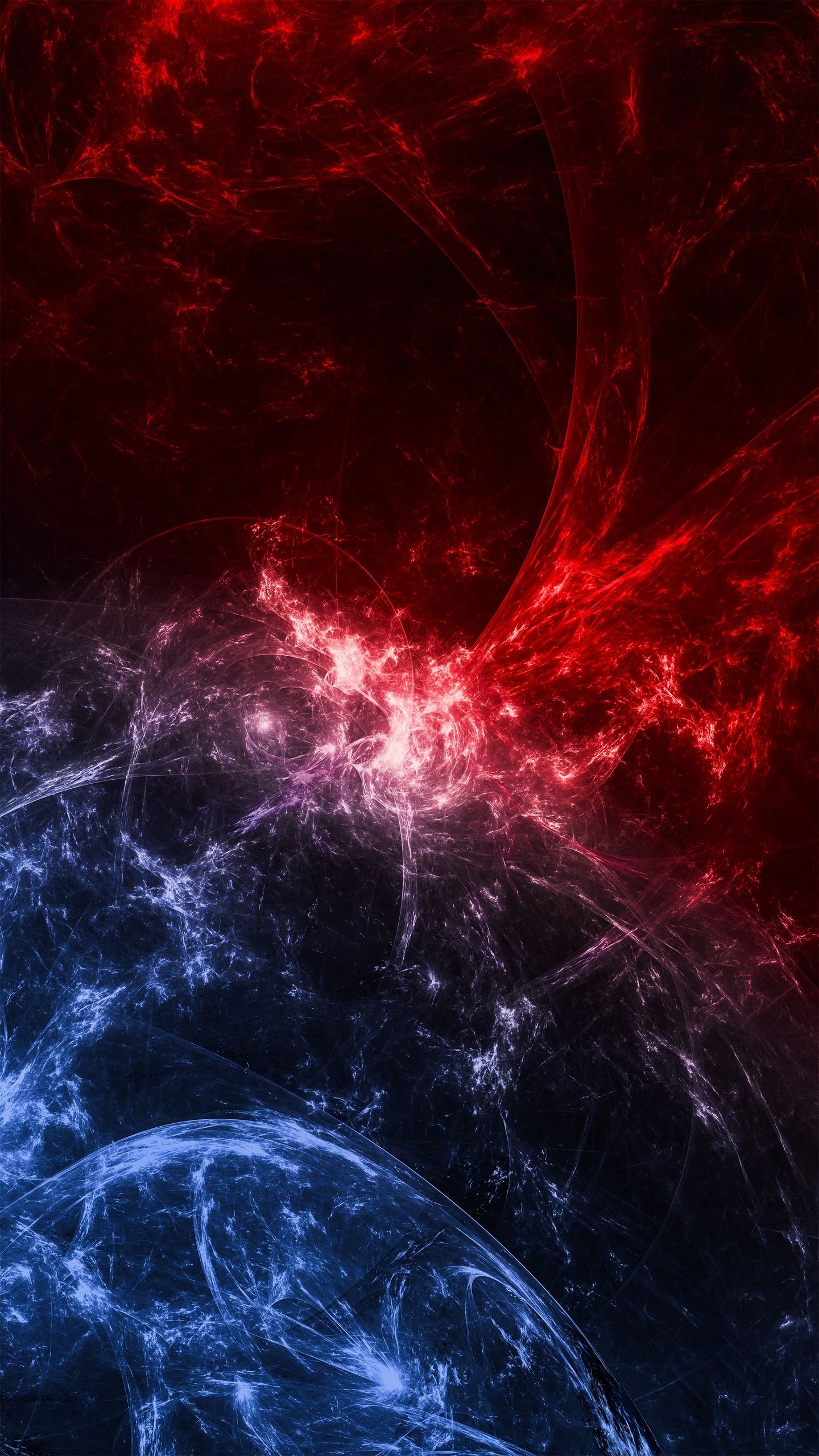 Frattale galassie rosse e blu, 1440x2560 Full HD Verticale, iPhone
