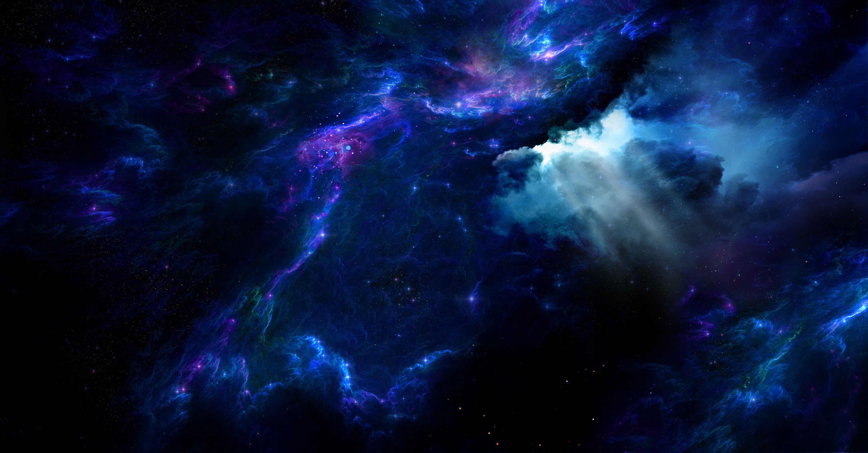 Nebulosa blu e viola stellata, 3036x1586 2K QHD, PC