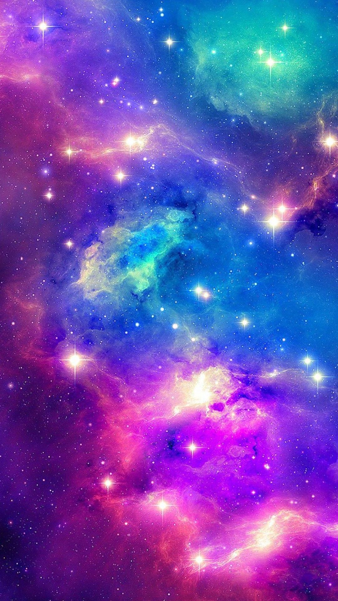 Galassia colorata con stelle, 1080x1920 Verticale, Telefono