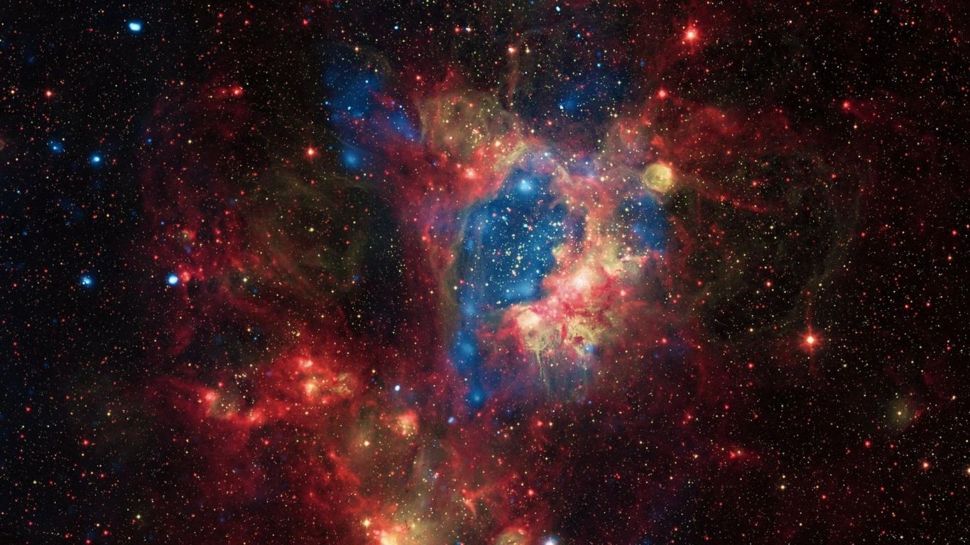 Nebulosa rossa e blu, 1366x768 720p, iMac