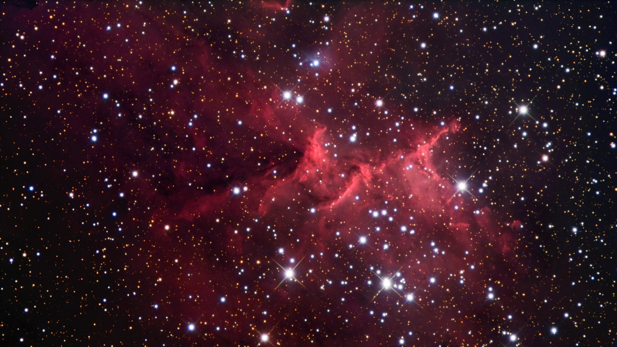 Nebulosa rossa con stelle, 2148x1208 alta risoluzione, PC