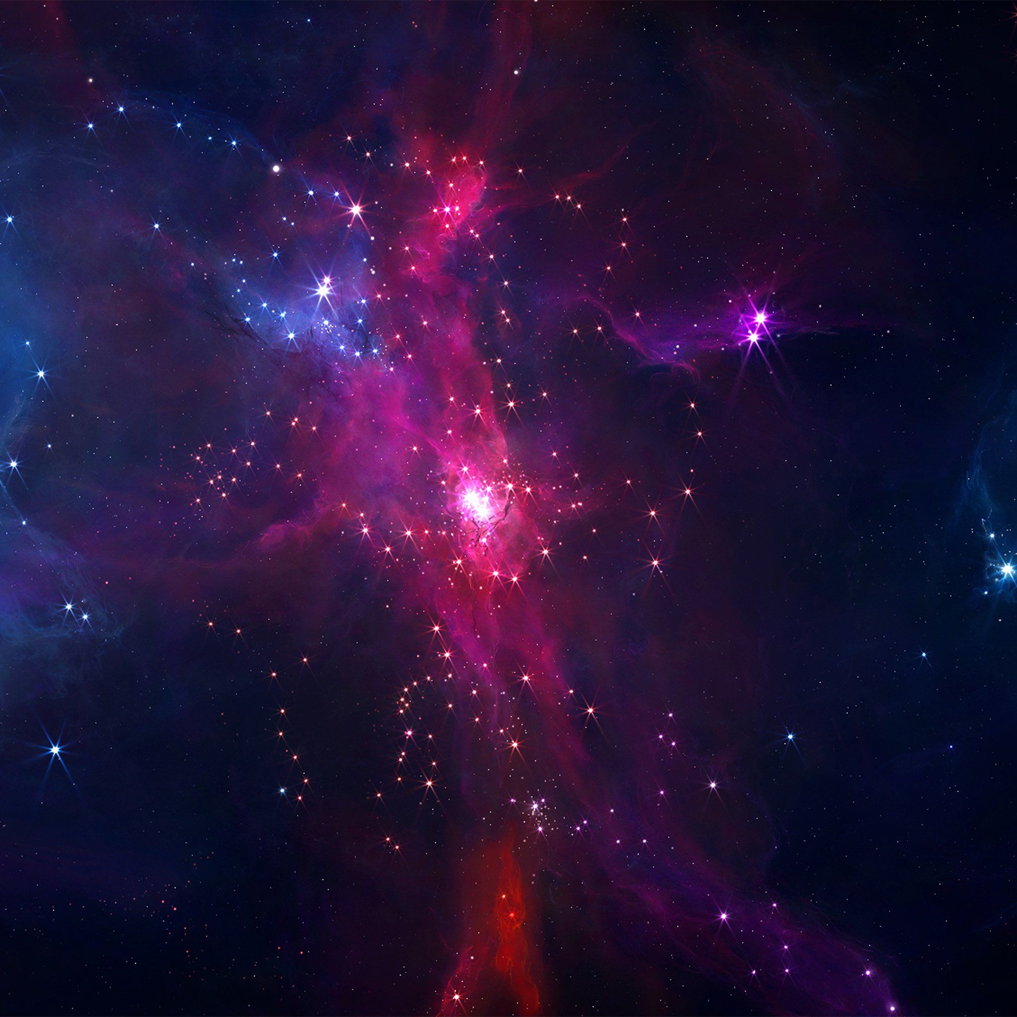 Galassia rossa e blu, 2048x2048 2K, Desktop
