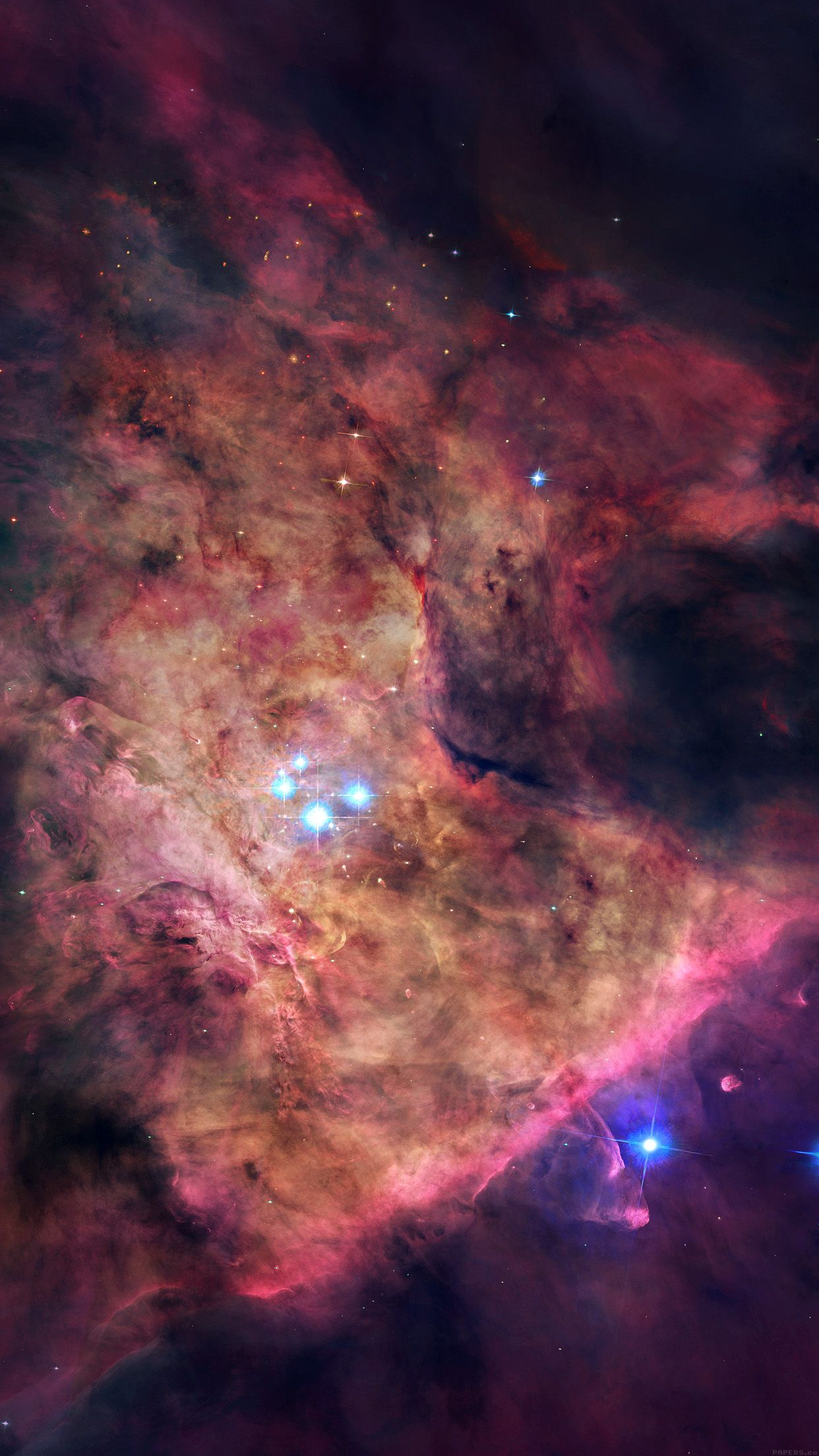 Nebulosa rosa e blu spaziale, 1242x2208 Full HD Verticale, iPhone