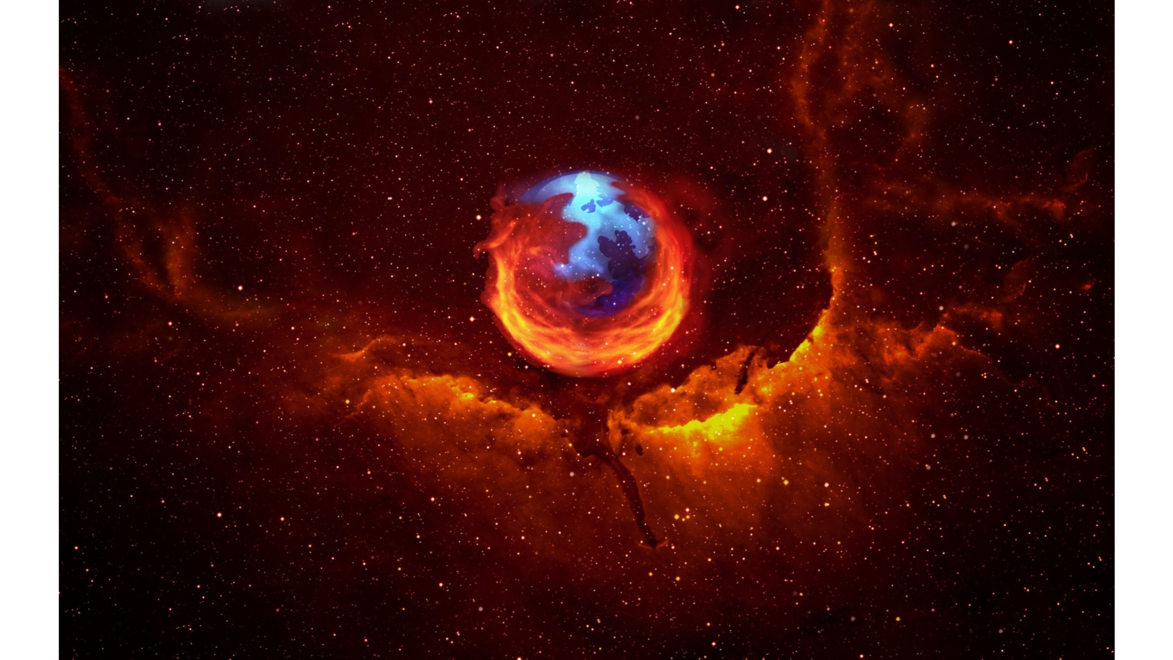 Logo Firefox nebulosa spaziale, 3840x2160 Ultra HD, 4K TV