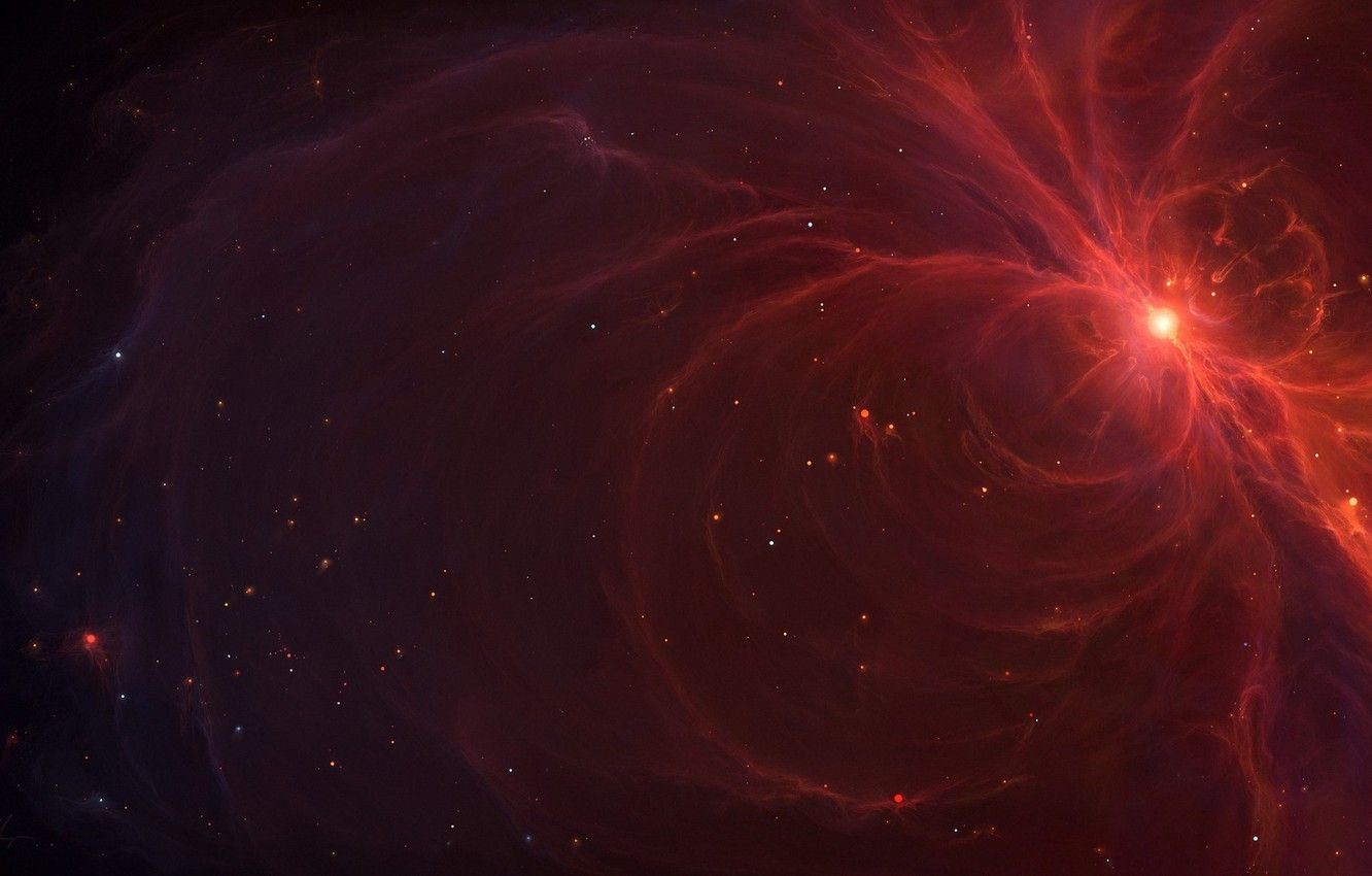 Nebulosa rossa e blu spaziale, 1332x850 HD, Desktop