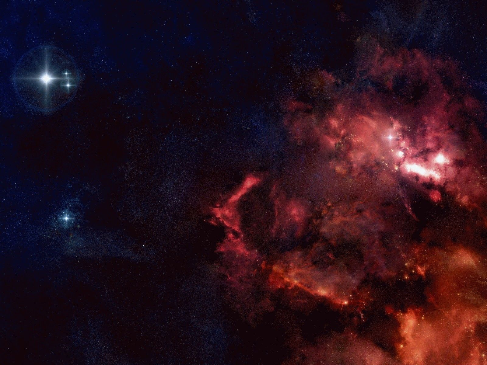 Nebulosa rossa e blu spazio, 1600x1200 900p, Laptop