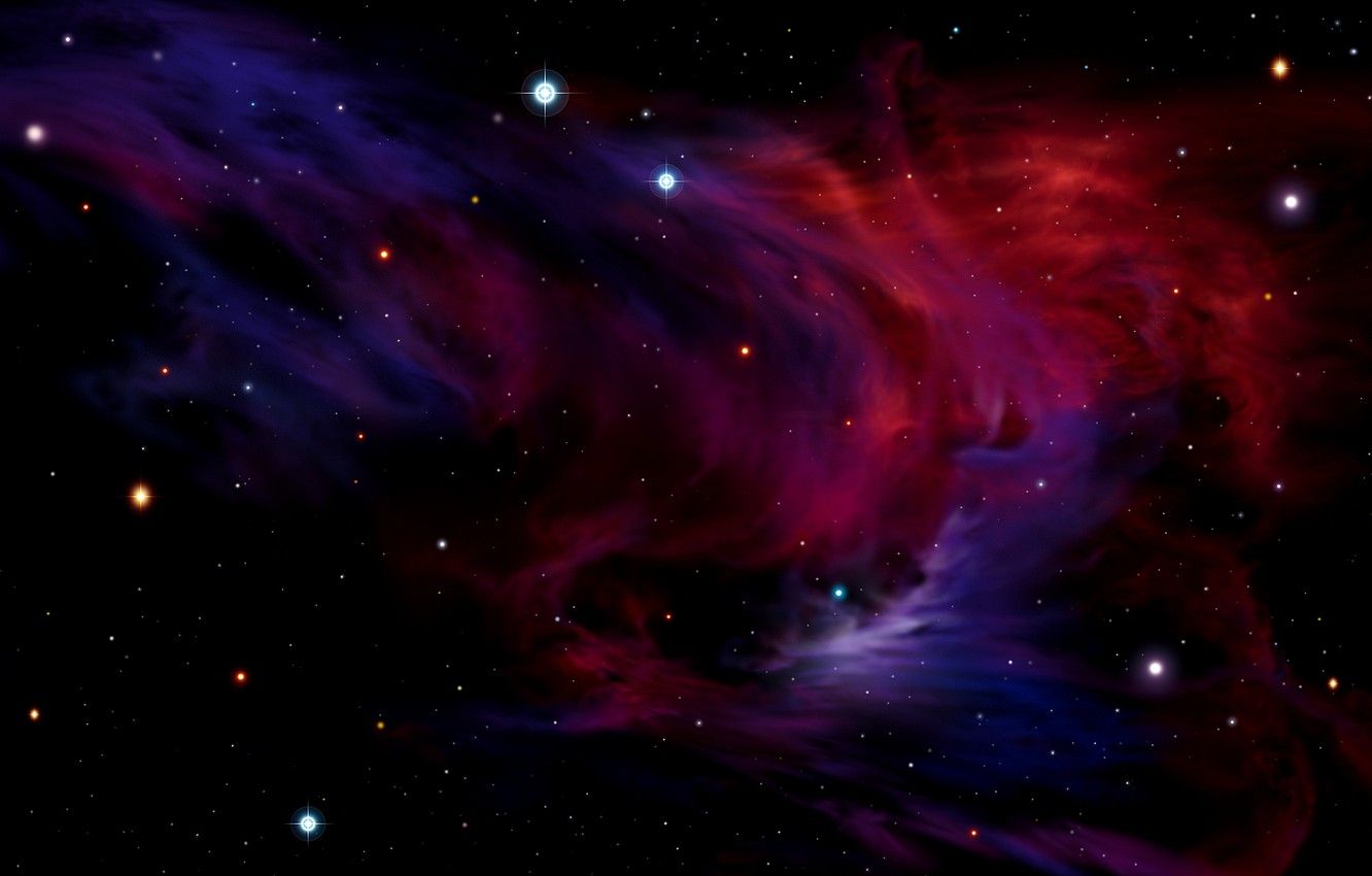 Nebulosa rossa e blu, 1332x850 HD, Desktop